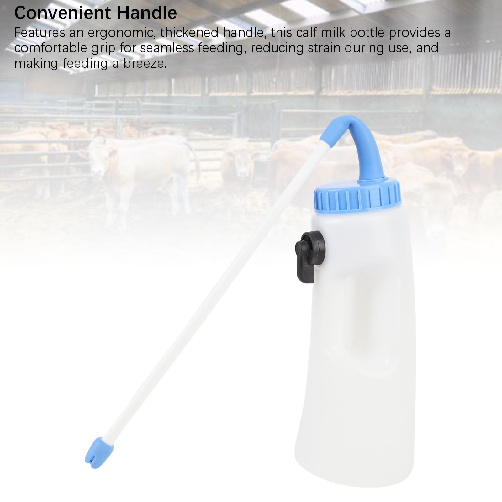 Biberon Portatile per Vitelli da 2,5 Litri, Plastica per Alimenti, Biberon Longitudinale con Sonda Gastrica per Piccole Aziende Agricole, Fattorie