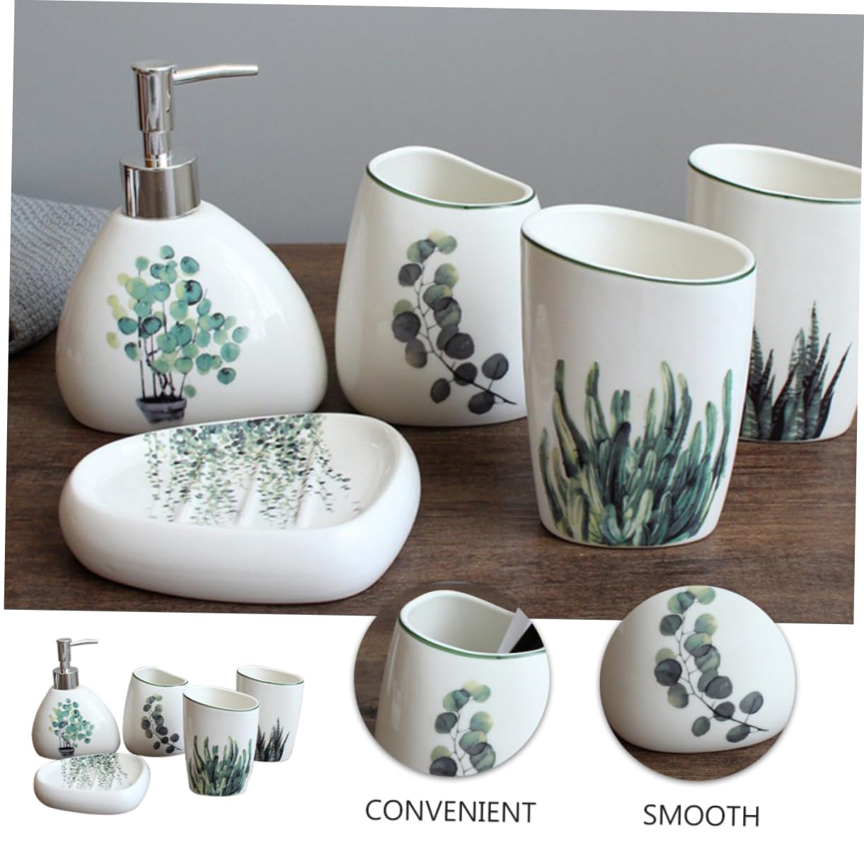 PRETYZOOM 5 Piezas Artículos De Tocador De Cinco De Vasos para Pasta De Dientes y Jabón Accesorios De Baño para Baño y Cocina Incluye Jabonera Vaso para Cepillo De Dientes para Enjuague Buca