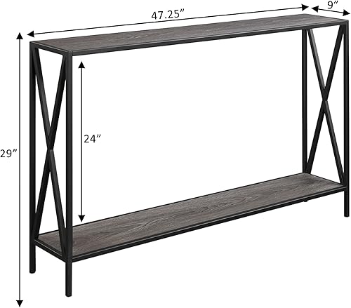 Miniatura 44 de Convenience Concepts Tucson - Mesa de consola, color negro/cereza. Cereza/Negro,Barnwood / Negro,Roble Inglés/Negro,Negro,Gris/Negro,Espresso /
