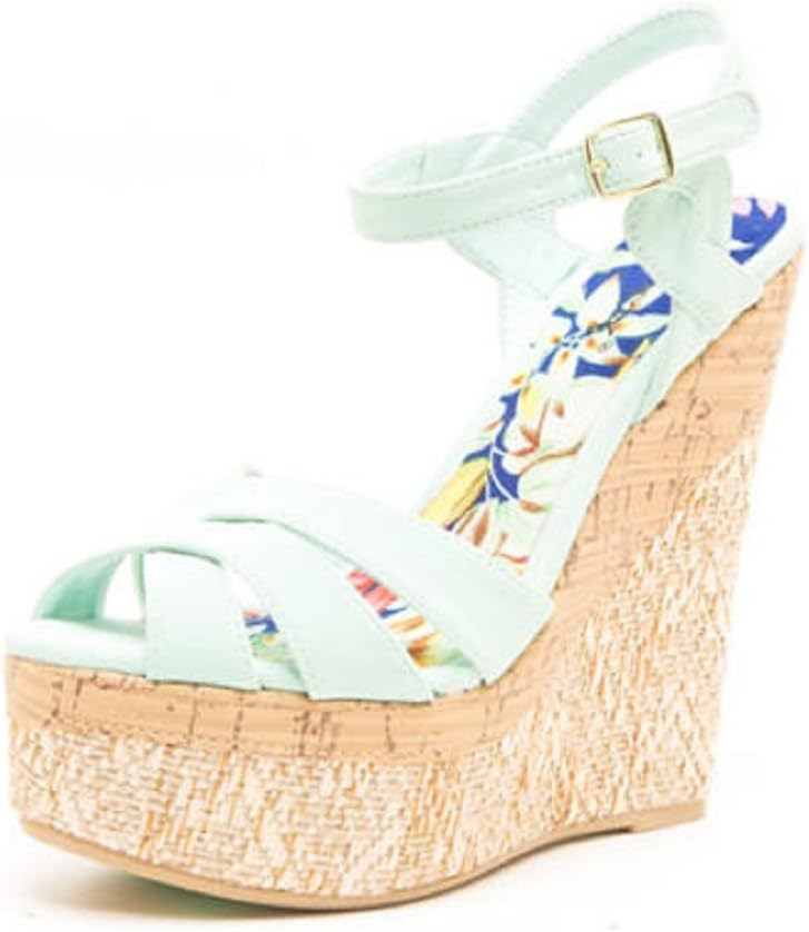 Espadrille Strappy Wedge (6, Menthol)