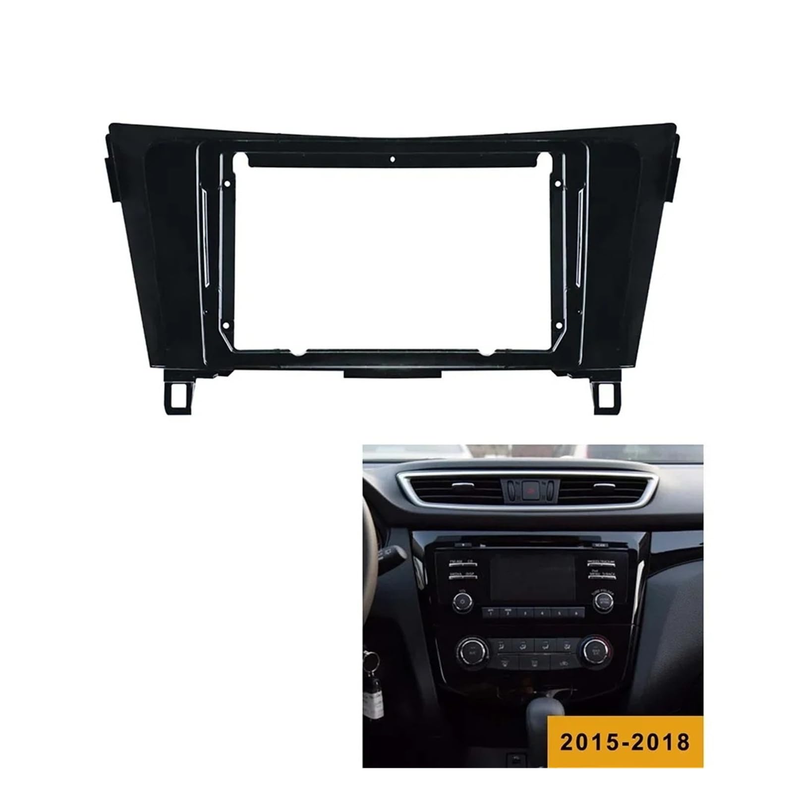 Fascia Marco Kit Adaptador Marco Radio 2din Panel Salpicadero Coche 9 Pulgadas Ajuste Audio Tablero para Nissan para Qashqai para X-Trail 2015-2018 Juego Panel Radio