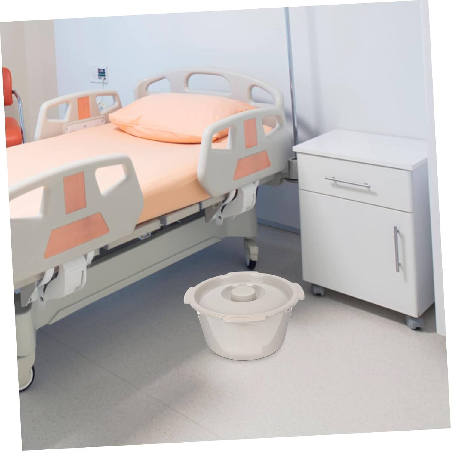 Didiseaon Plastic Commode Chair Lid for Elderly Pregnant Women Urine Bucket Bedside Chair