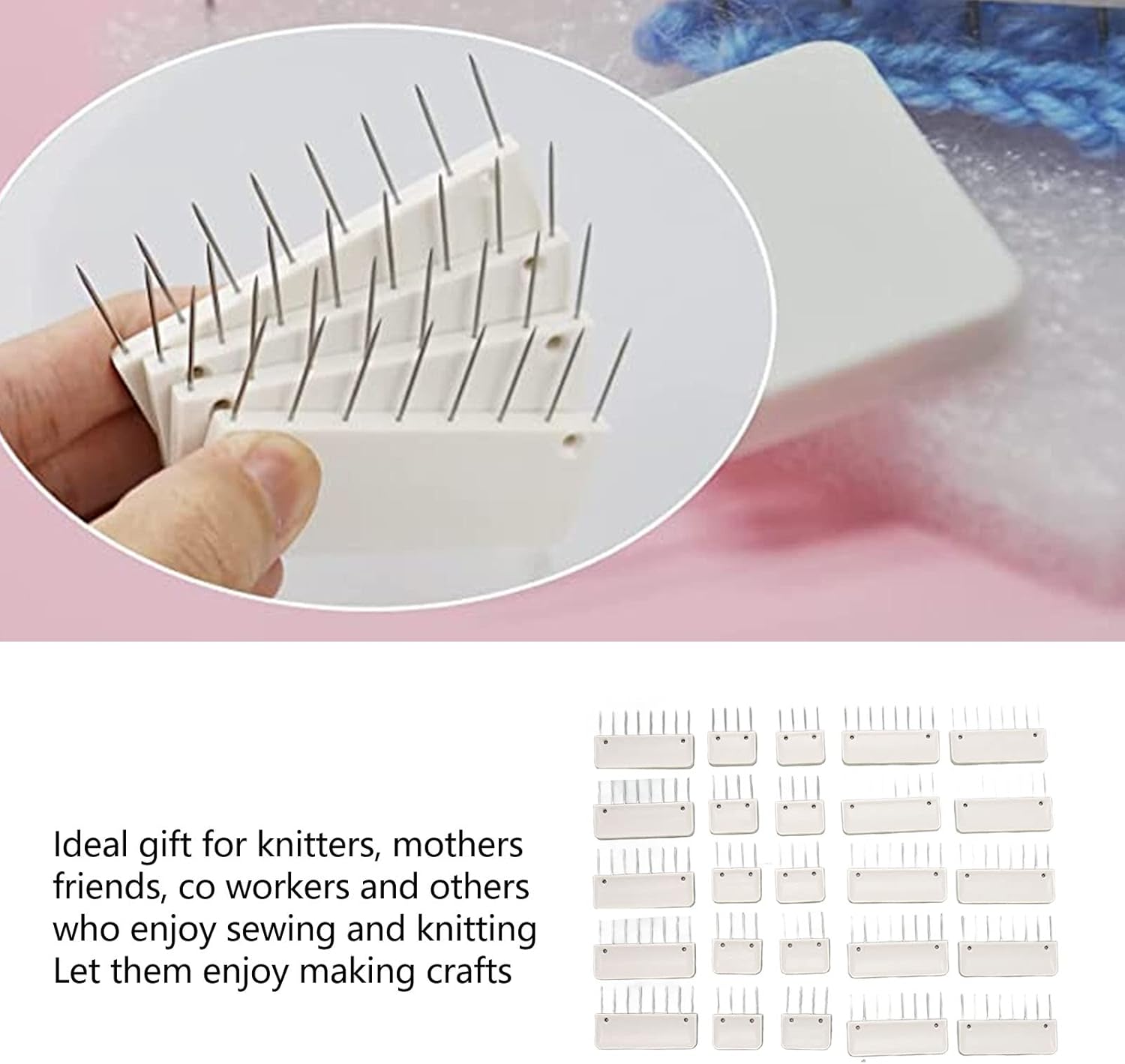 Knit Blocking Pins Kit Knit Blocking Comb Set, 260 Pcs Knitting Blocker Pin and Combs Set Time Saving Tool for Crochet Needlework Projects Blocking Knitting Crochet Lace or Needlework Projects