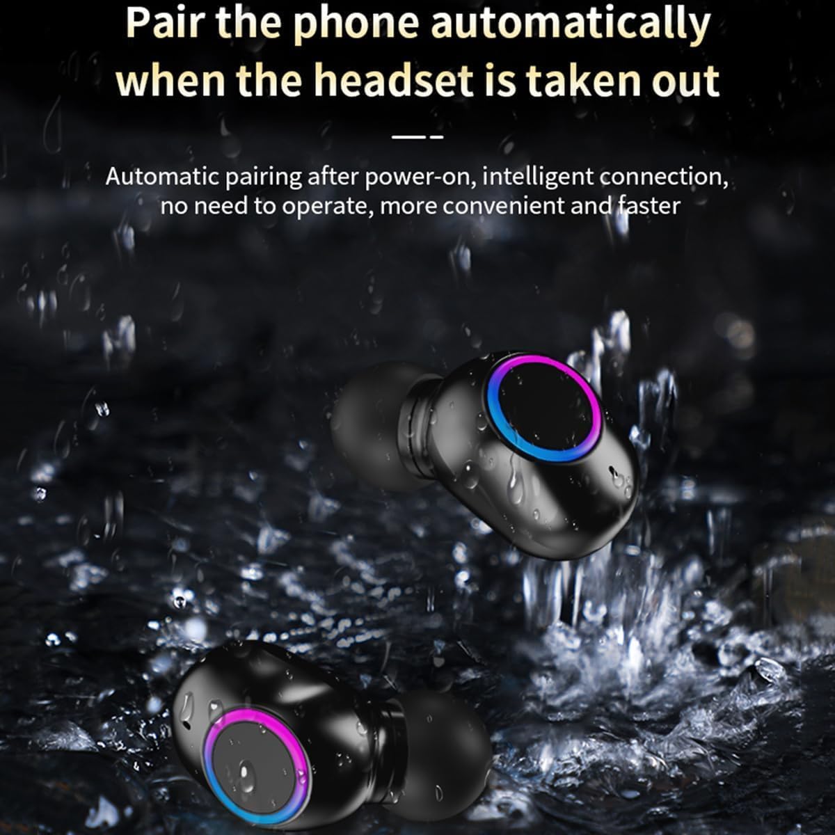 Wireless Ear Buds Bluetooth 5.2 in Ear Headphones with Charging Case Headset Stereo Digital Display, Built-in Microphone, Immersive Premium Sound Long Distance Connection Headset
