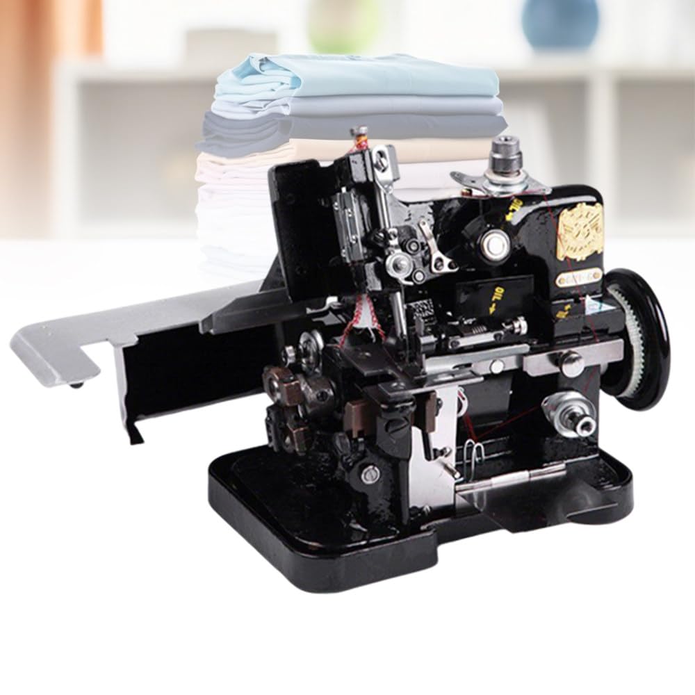 ShaiVrissian Serger Sewing Machine,Overlock Sewing Machine,Metal Frame Construction,3000 Stitches per Minute,Stitch Length 1.5–3.2mm,For Cotton,Woolen,Knitwear and Clothing Making Black