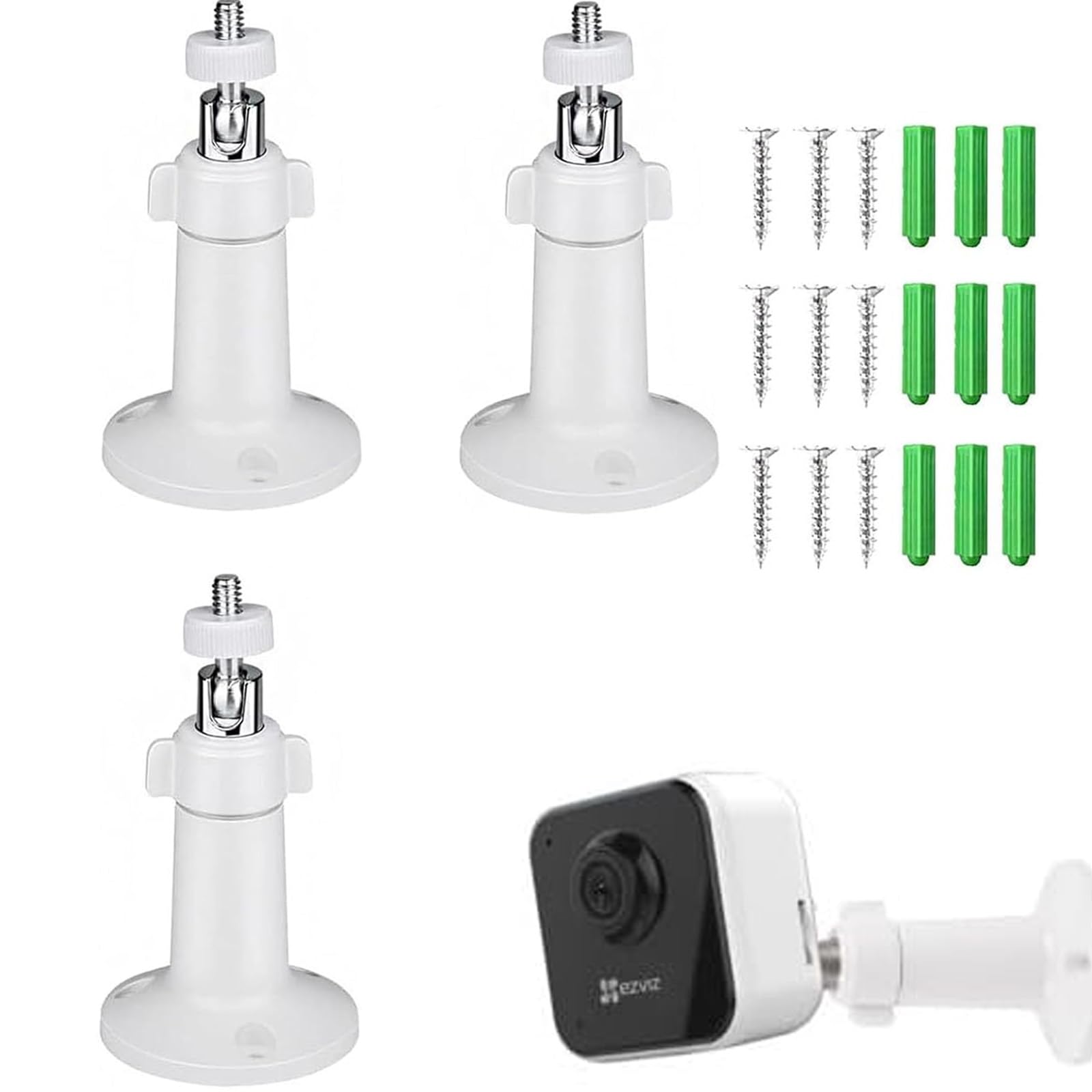 4Pack Camera Wall Mount Brackets for Ring 360° Adjustable Security Camera Holder for Ring Surveillance Cameras for All Cameras with Standard 1/4 Thread Holes