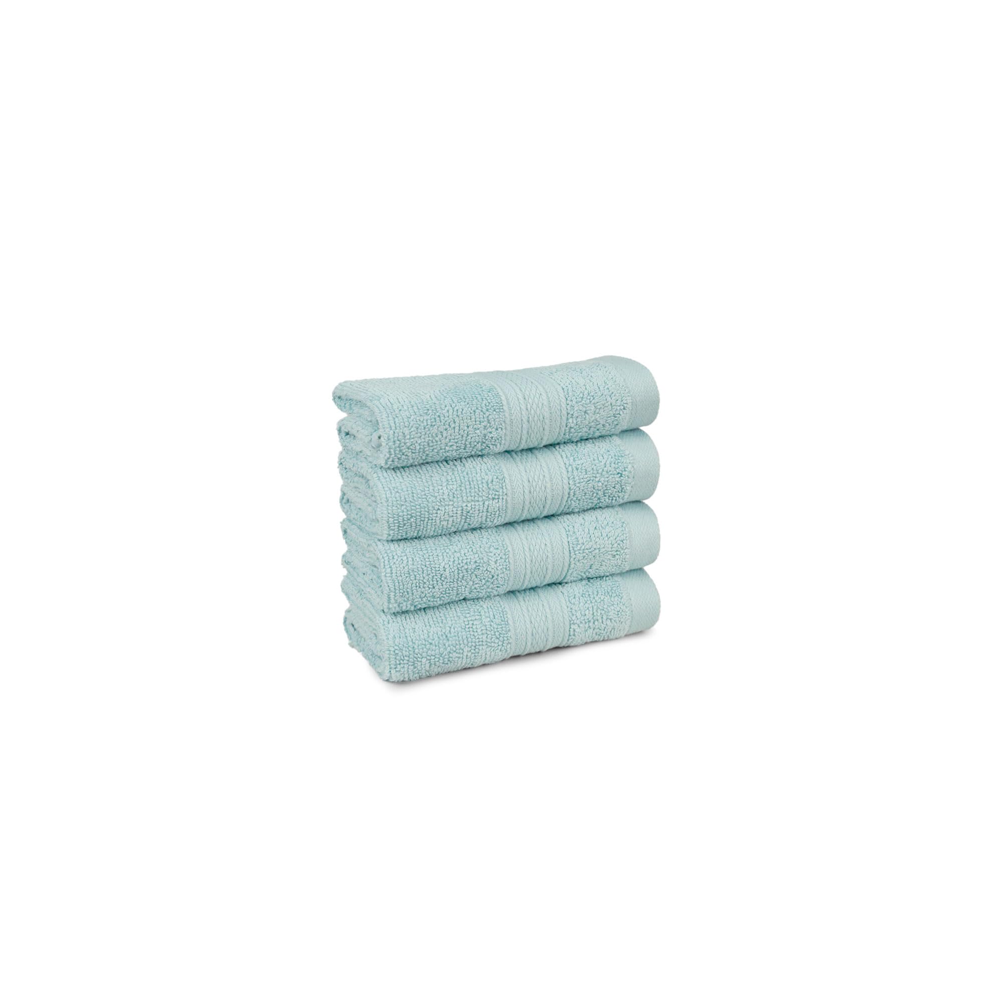 TRIDENT Soft Comfort Air Rich 100% Cotton Towel for Face, 500 GSM Highly Absorbent Towels for Men/Women, 4Pc Face Towel Set (30.5 cm X 30.5 cm), Nile Blue