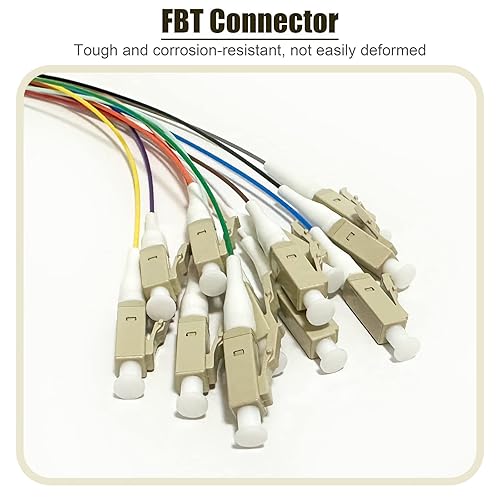 Miniatura 2 de Bangun Paquete de 4 coletas de fibra LC UPC de 12 fibras multimodo OM3 50125 LC-UPC, 4.9 ft (5 pies)