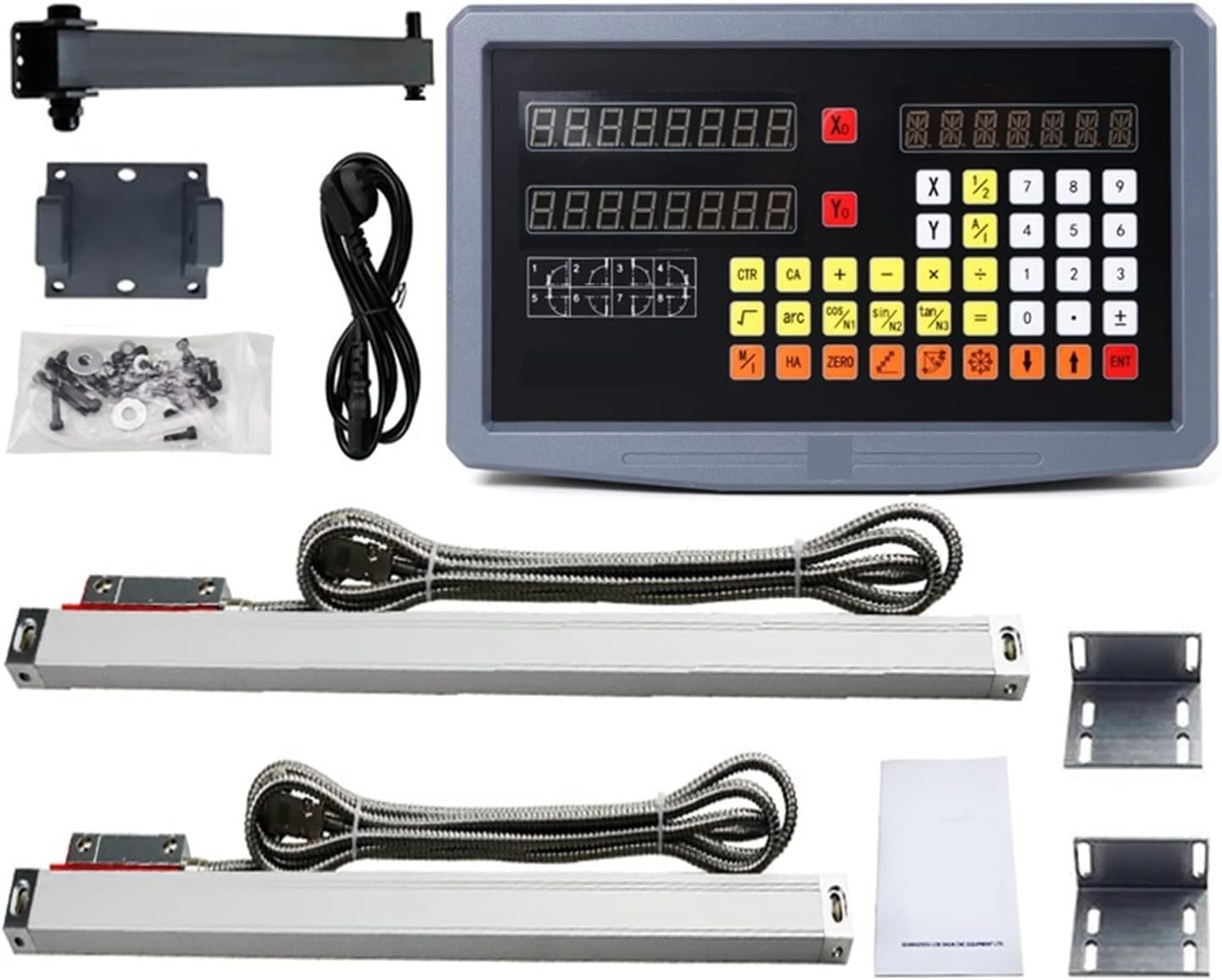 Lathe Linear Scale 2 Axis Digital Readout System + 2pcs Linear Encoder Linear Scale Dimensions 200 300 400 500 600 700 800 900mm (Color : Green)