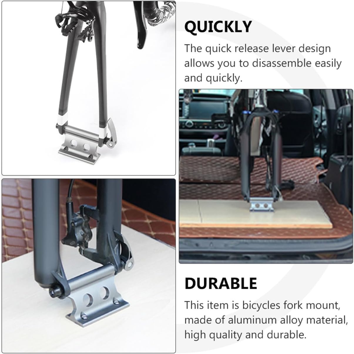 2pcs Bike Fork Mount Quick Release Stand Fork Mount Bracket Car Rack Cycling Rack Strong Bicycle Stand