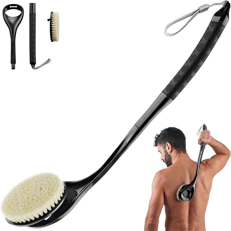 BTideas Escova para Banho e Corpo com Cabo Longo de 51,82 cm e Cabeça Removível