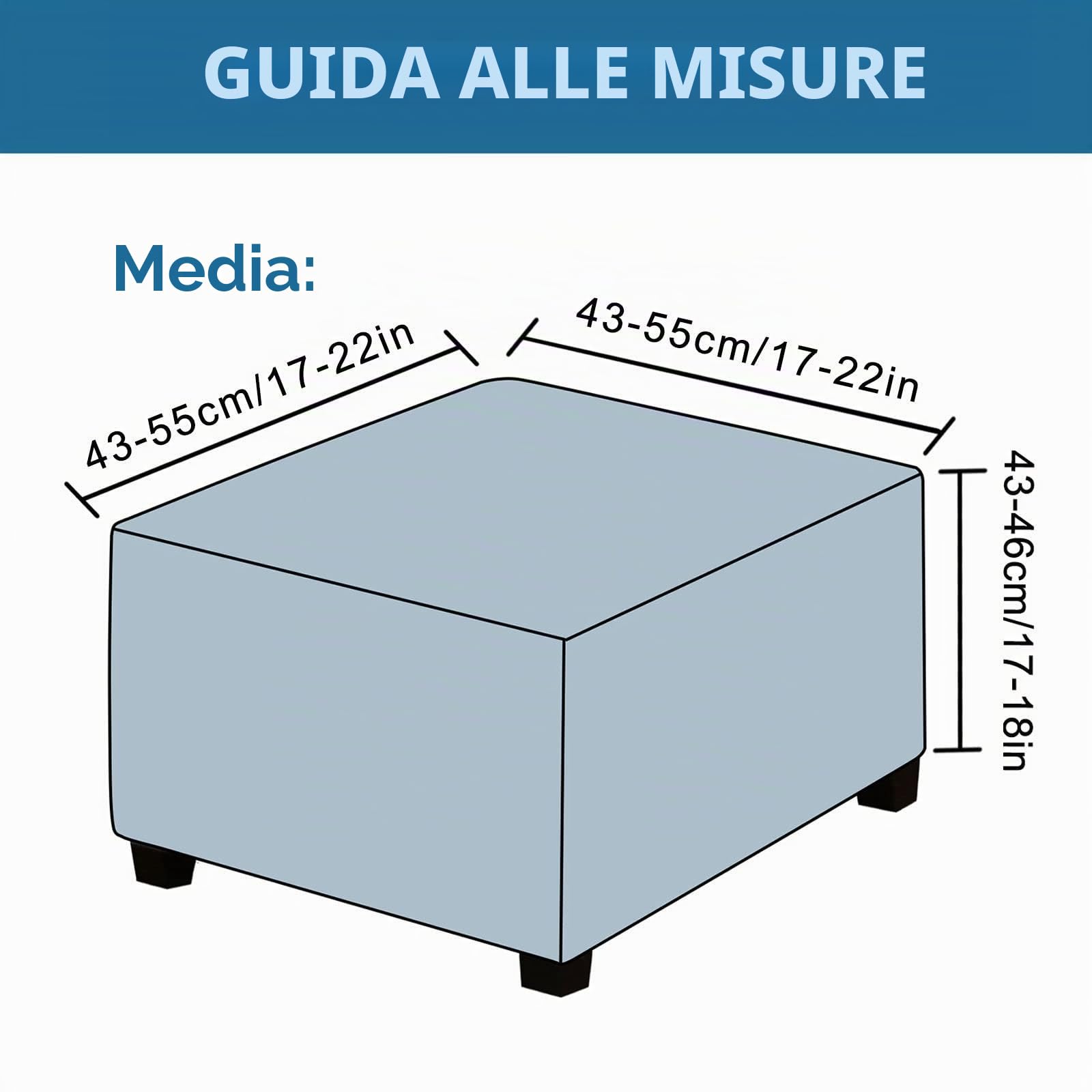 Velluto Copri Ottomano, Elasticizzato Quadrato Copertura Protettiva Per Sgabello Spessa Calore Copri Poggiapiedi Per Soggiorno Camera Da Letto-Cachi-Medium