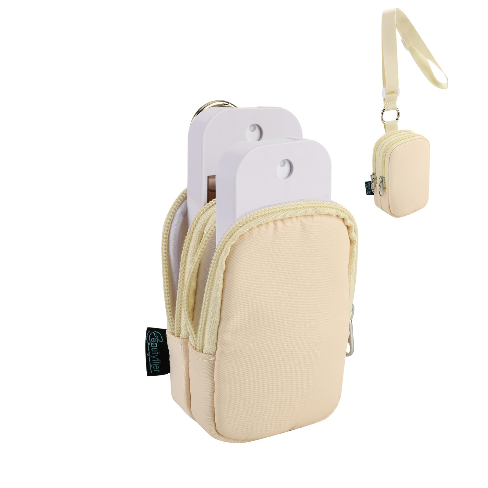 Beautyflier Double Pockets Hand Sanitizer Spray Case for Touchland Power Mist and Glow Mist 1FL OZ, Zipper Pouch for Hand Sanitizer Spray Bottle, with