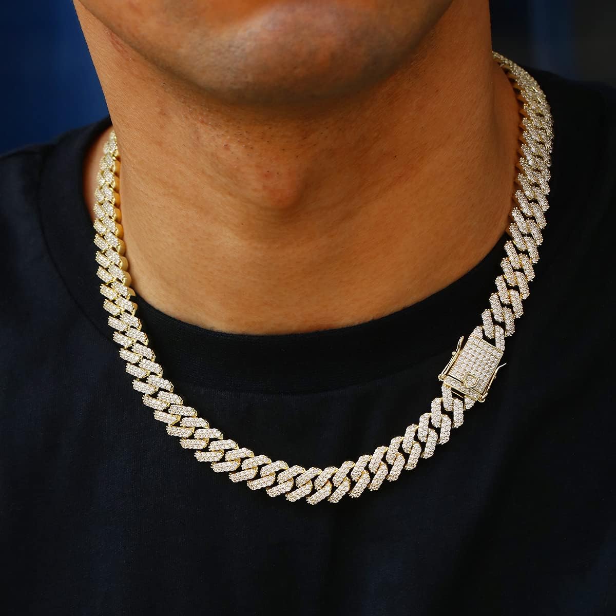 12mm Mens Women Heavy Iced Out Miami Cuban Link Chain or Bracelet 14K Gold White Rose Gold Plated CZ Lab Diamond Hip Hop Jewelry Necklace Choker with Gift Box - Image 5