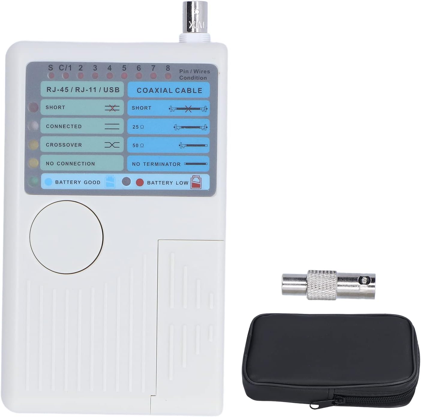 Cable Tester Networking Tool, Buzzer BNC Wire Testers 4 in 1 Universal 1000ft Maximum for RJ11 for RJ45
