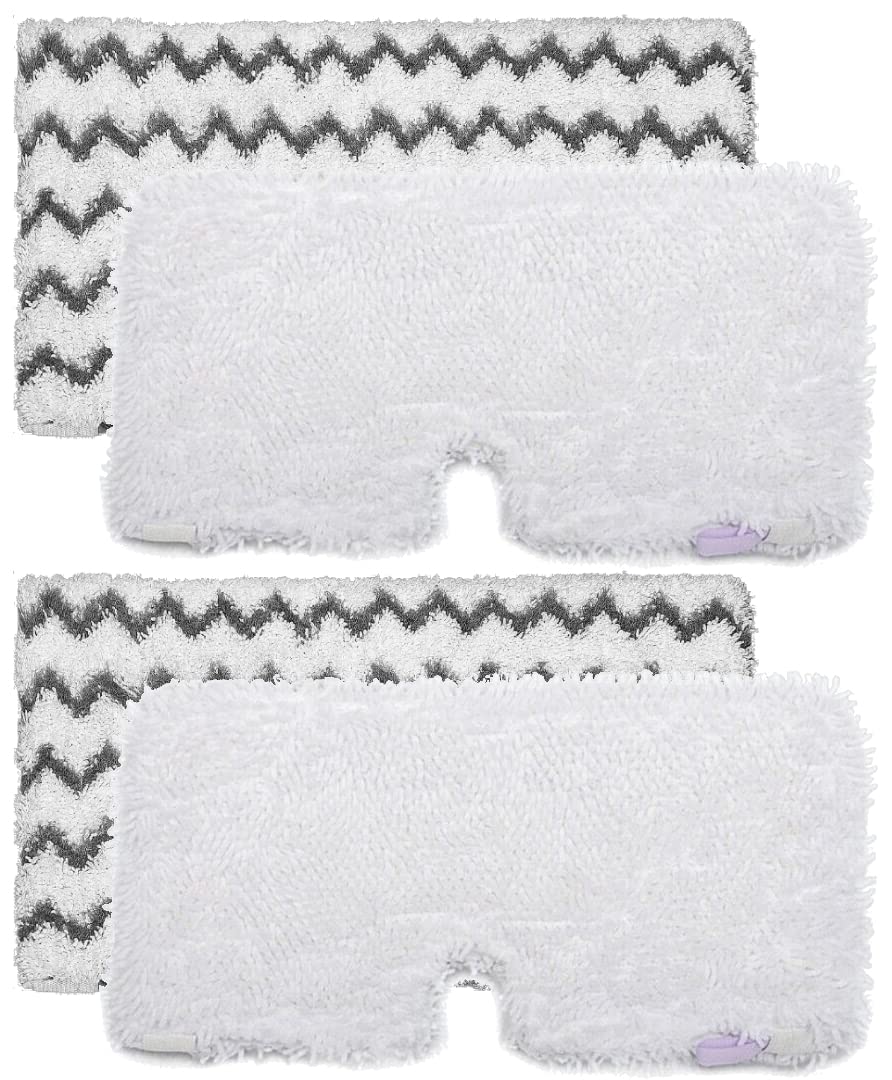BIVVIK 4-Pack Replacement Pads For Shark Steam Pocket Mop - Microfiber Scrub Pads