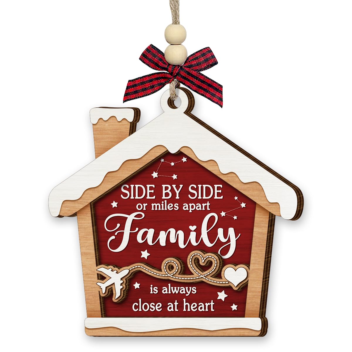 Décoration en bois Famille L cadeau de crémaillère et de mariage unique