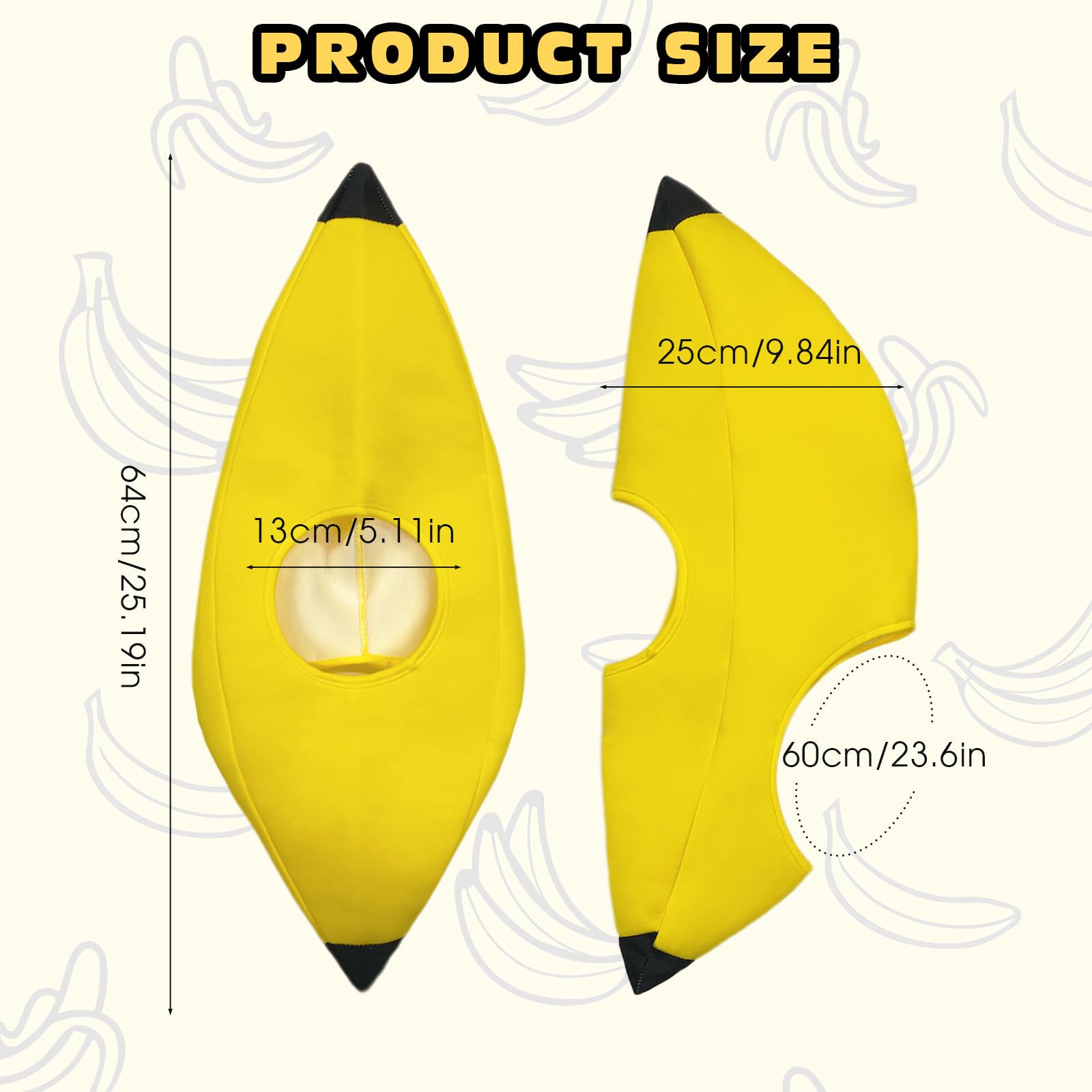 GYIOFAI Banana Hat, Funny Banana Yellow Hat, Men and Women Novelty Cosplay Headwear, Theme Party Photo Props Costume - Image 2