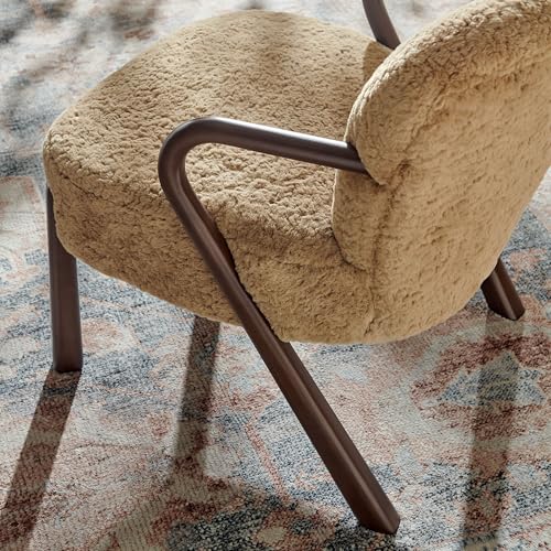 Sillón acolchado peluche menta arena miniatura 5