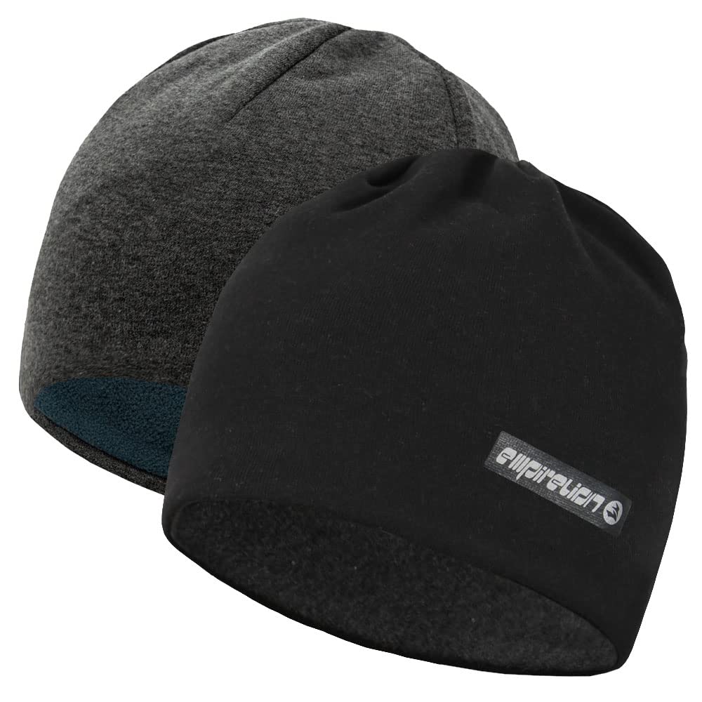 EMPIRELION Softshell Winter Fleece Lined Beanie Hats, 9" Running Skull Cap Thermal Tactical Watch Cap Men Women