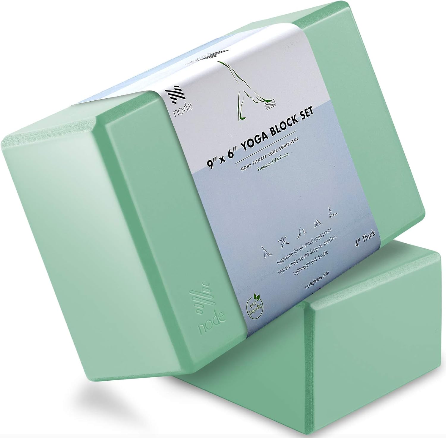 Premium Yoga Block (Set of 2) – 4″ Thick Foam Brick