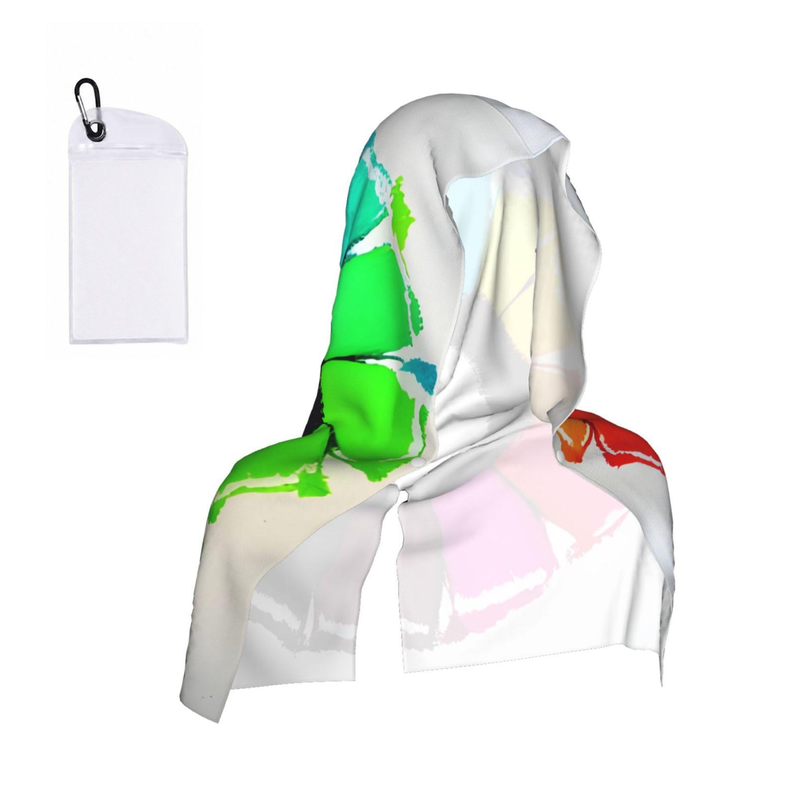CNTDBU Colored crayon circles Cooling Towel Hooded-Instant Chill Neck Cover for Sports, UV Cooling Rag for Running Gym