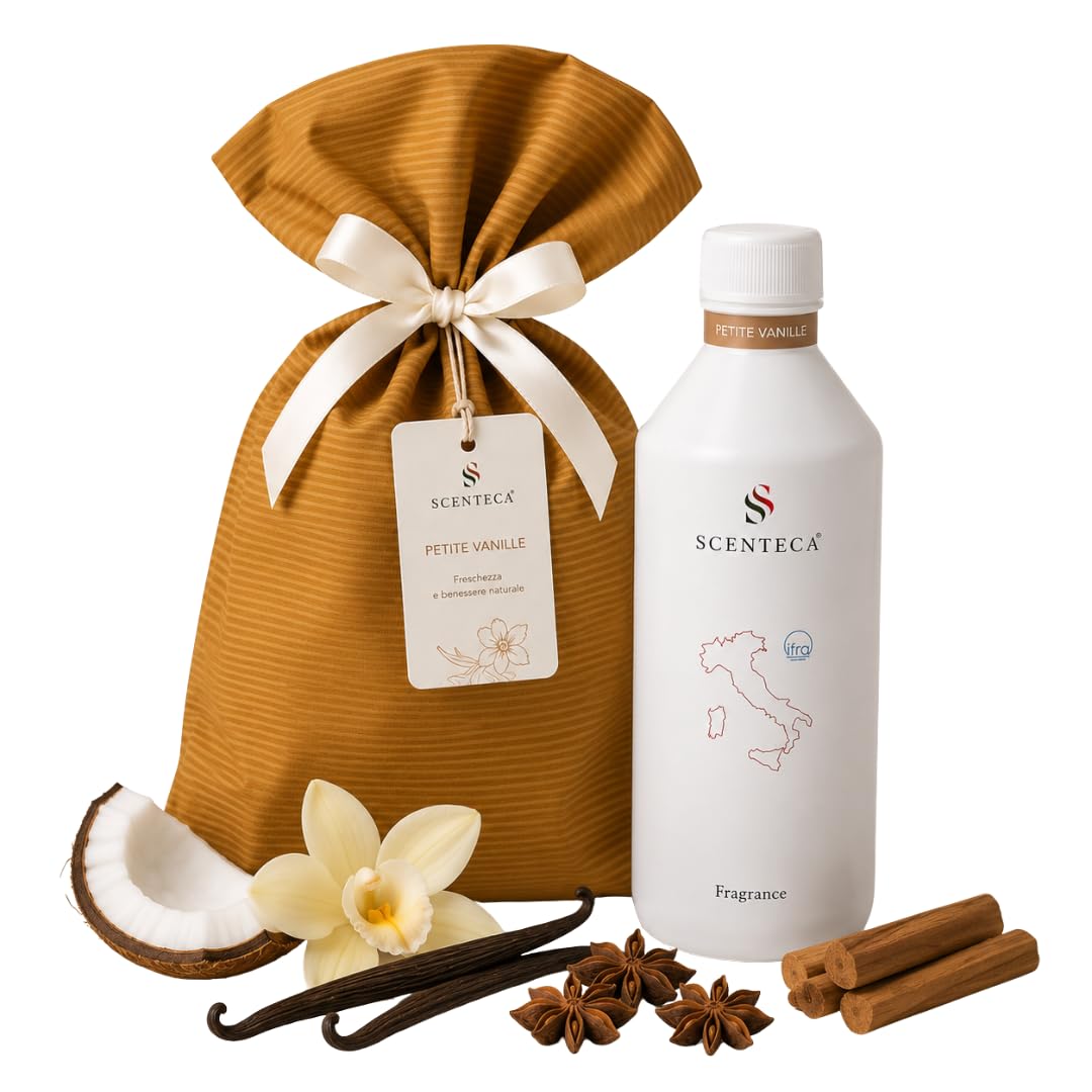 Recharge pour diffuseurs à nébulisation 250 ml, parfum d’ambiance Petite Vanille aux huiles essentielles de vanille, anis, coco et bois de santal