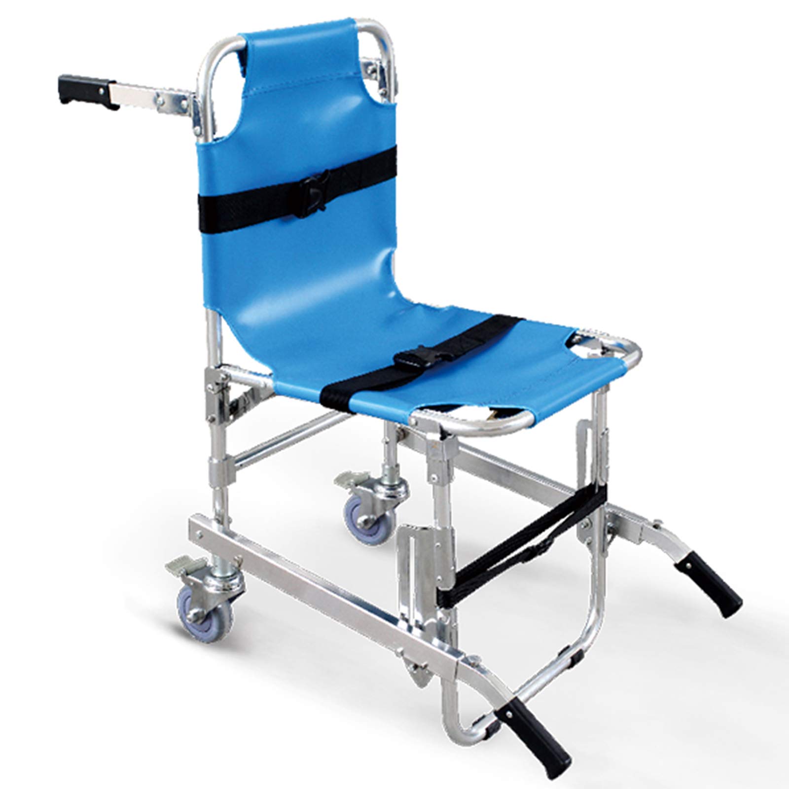 Silla médica portátil con 4 ruedas, silla plegable EMS para evacuación de bomberos de ambulancia, silla de escalera ligera y plegable