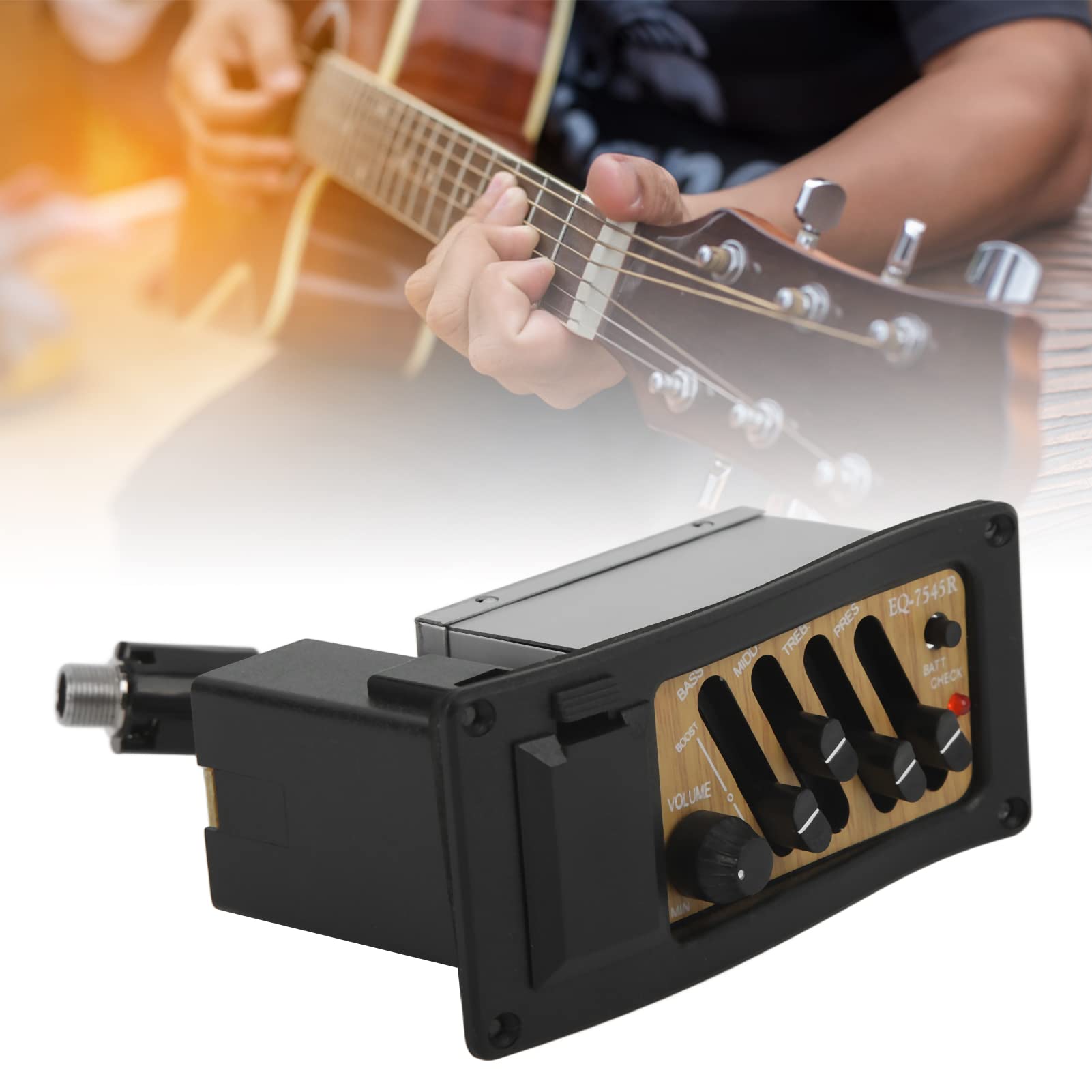 4-Band Guitar EQ Preamp For Acoustic & Electric Guitars | EQ-4T Adjustable Equalizer With Pickup