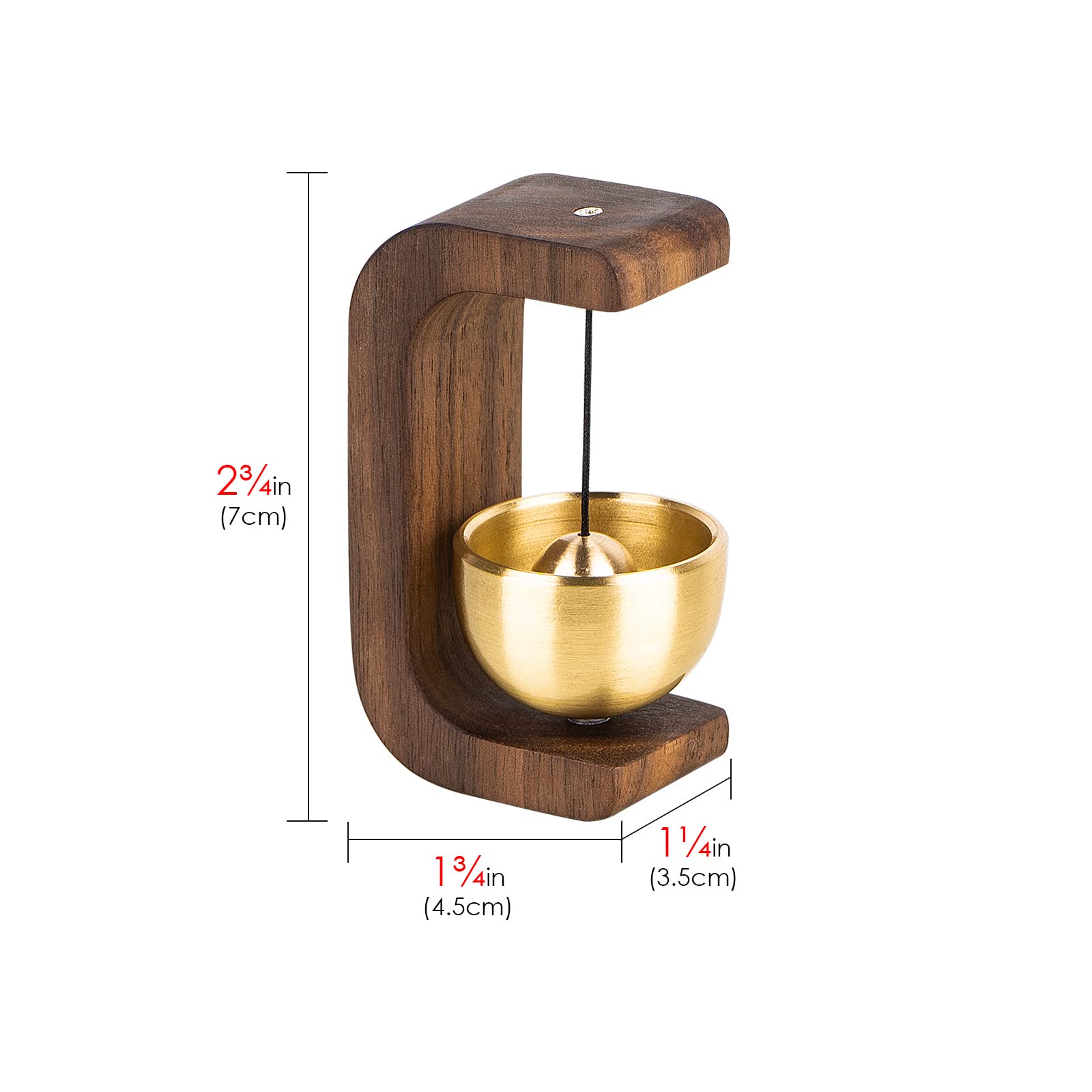 1pc Golden Decorative Shopkeepers Bell For Door Opening   Magnetic Walnut Wood Doorbell With Brass Bell, Ideal Entrance Hanging Chime For Wall, Store, Wardrobe, Fridge And Shop Decoration P 28916493 Cat 8011