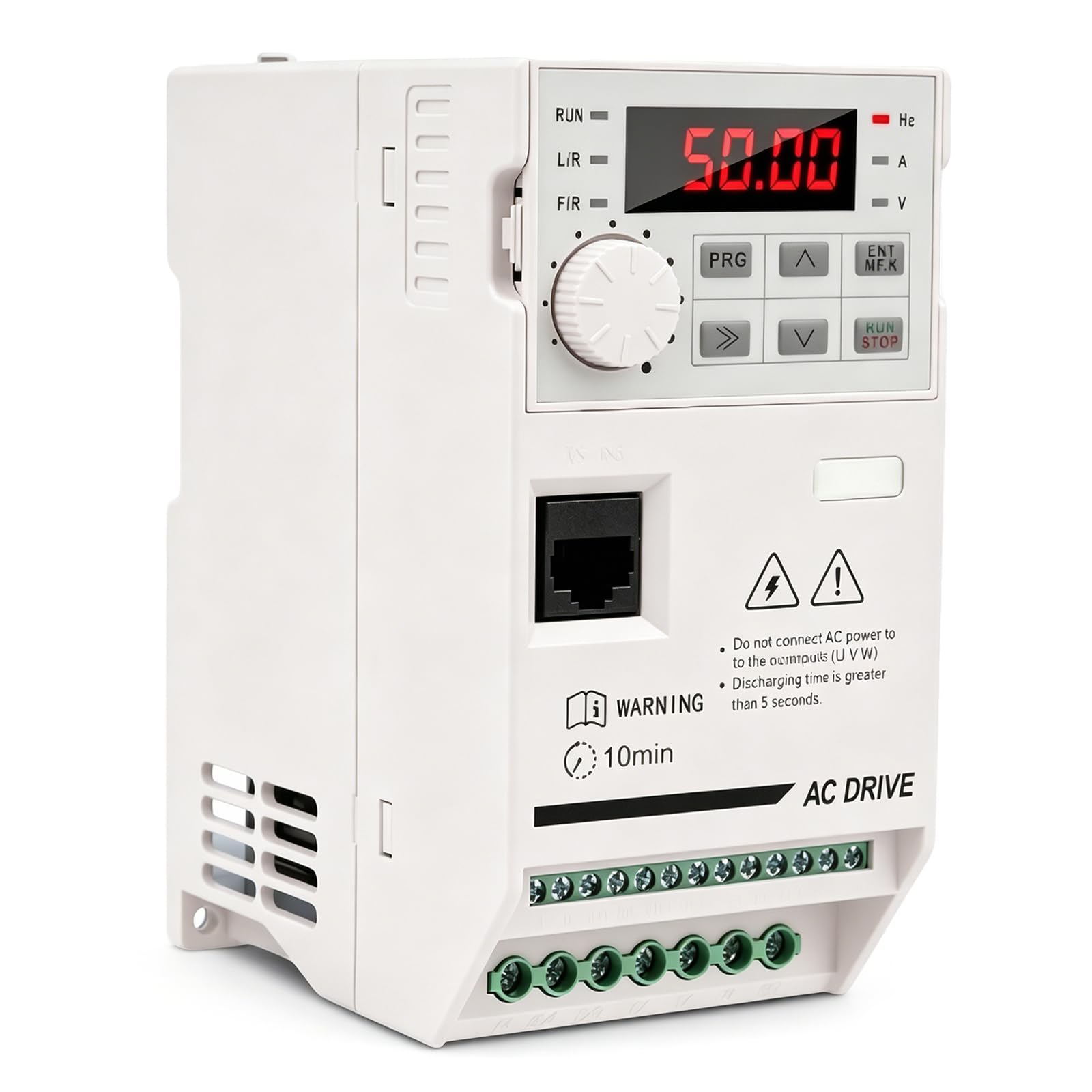Variador de Frecuencia VFD 3 HP, 380V 2,2kW 5,5A Trifásico Entrada de 50-60 Hz a Salida Trifásica de 0-3200 Hz Incluye Cable de Extensión 2 m para Control de Velocidad de Motores de Husillo CNC