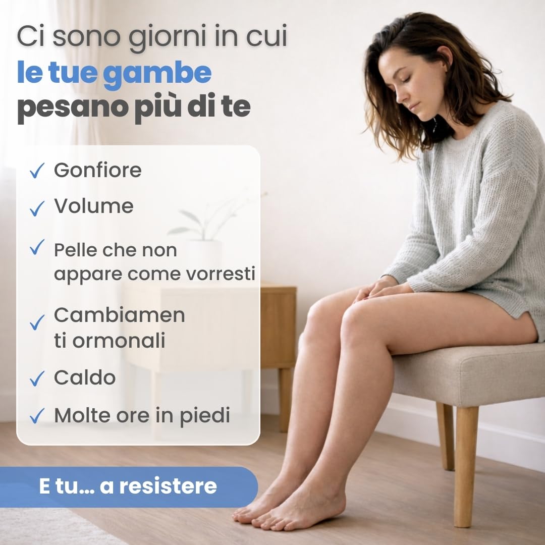 Bendaggi Drenanti Gambe Ritalia® Bende Drena Forte con 37% Sali del Mar Morto – Trattamento Anticellulite e Drenaggio Linfatico per Ritenzione Idrica – Bendaggio Freddo Riutilizzabile fino a 3 Volte