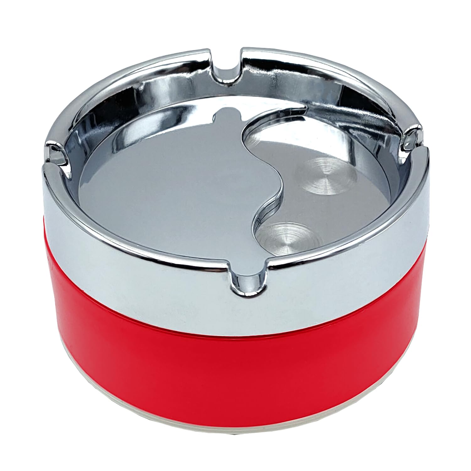Cendrier Design En Acier Inoxydable Avec Couvercle - 12x12x5,5cm | Antivent Et Pliable Pour Table