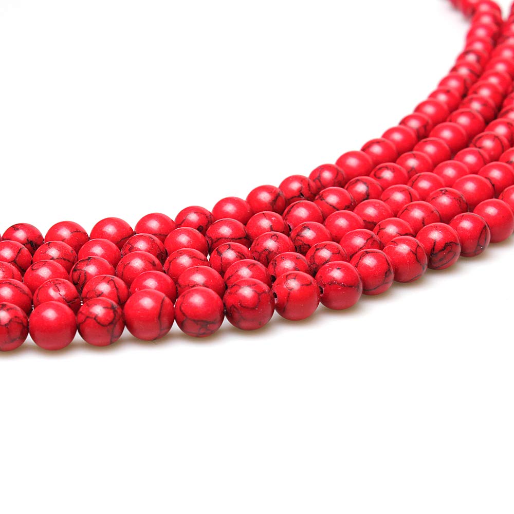 OLYCRAFT 120 perline di lapislazzuli naturali da 6 mm, perline di pietra blu, rotonde, sfuse pietre preziose per bracciali, collane, gioielli,tinti
