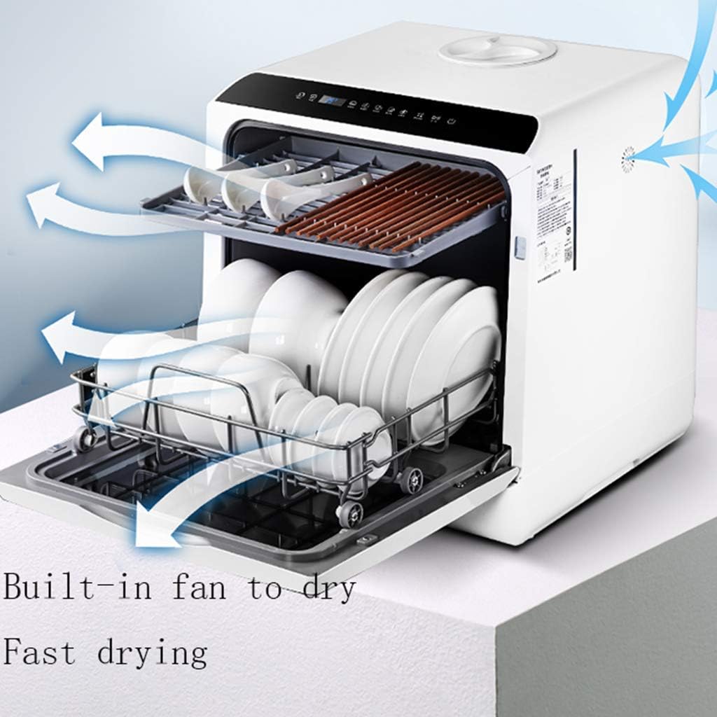 Tabletop Dishwasher Automatic Countertop Portable Mini Dish Washer, 220V Spray Up And Down 360掳 Azimuth For A 6-Port 6 Set Meal Large Capacity Practical