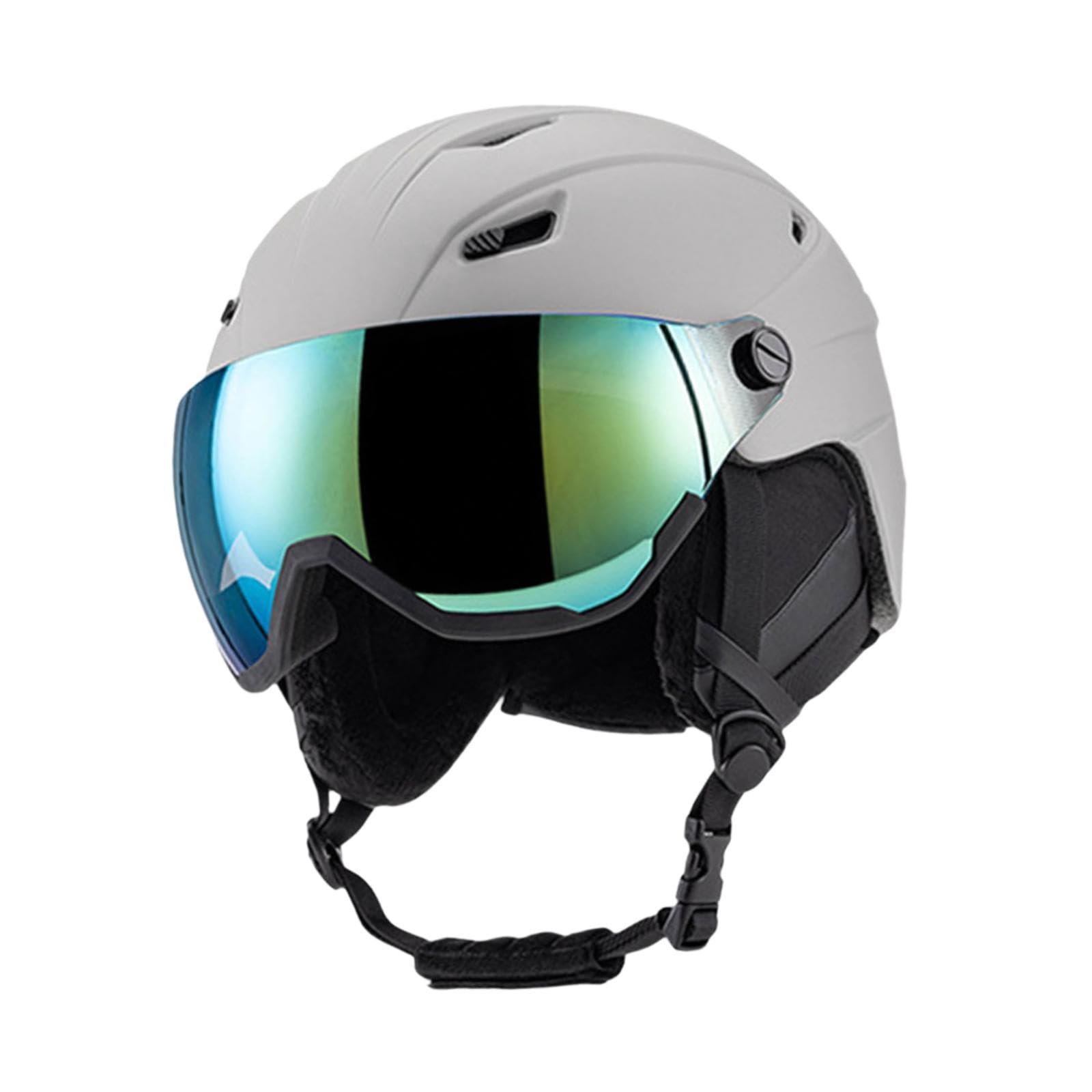Vaveren Headgear for Snow Sports and Skateboarding with Ear Cover and Glasses, Gray 51 to 54cm