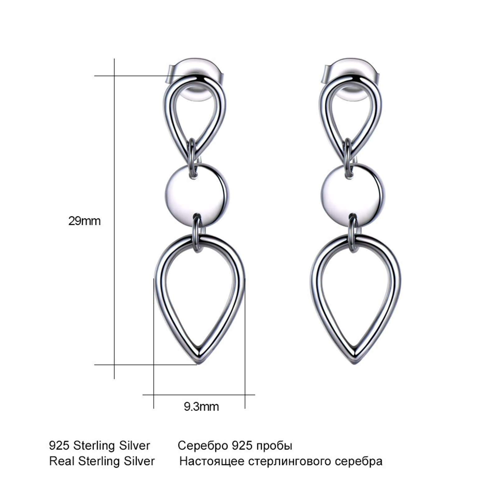 Ohrhänger aus 925er-Sterlingsilber, Tropfen- und Hängeohrringe für Damen, Tropfen- und Kreisanhänger