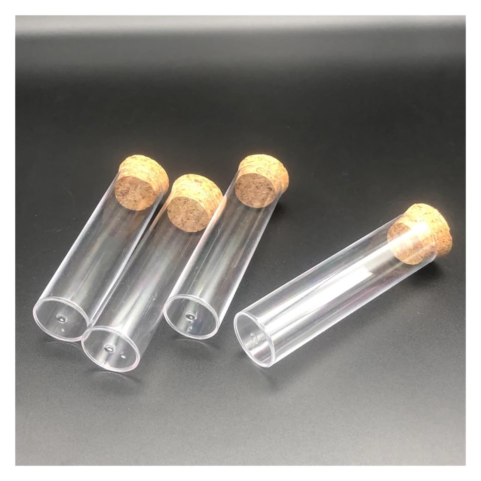 100 Sztuk/partia 25 * 95mm Płaskie Dno Przezroczysta Plastikowa Probówka Z Korkiem Przezroczysta Plastikowa Rurka