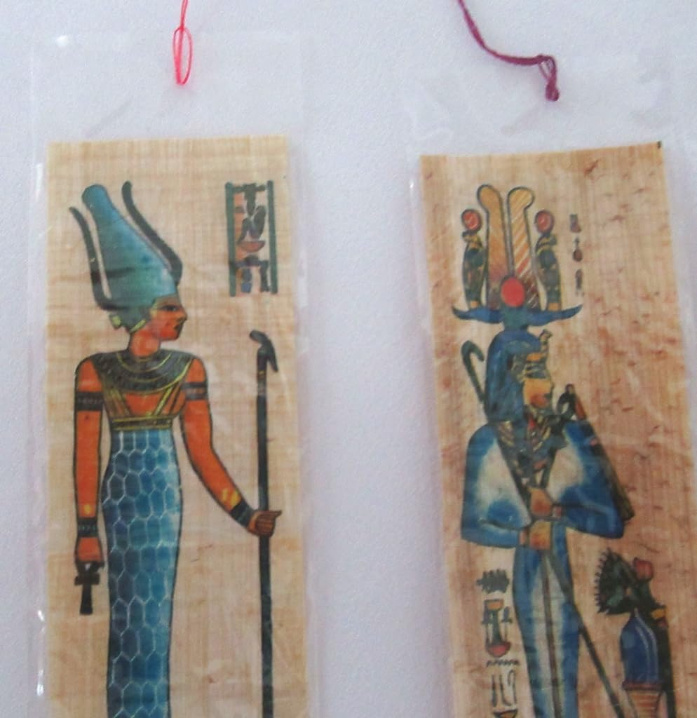 Amazon | エジプト製パピルス紙のしおり5枚セット【タイプ1