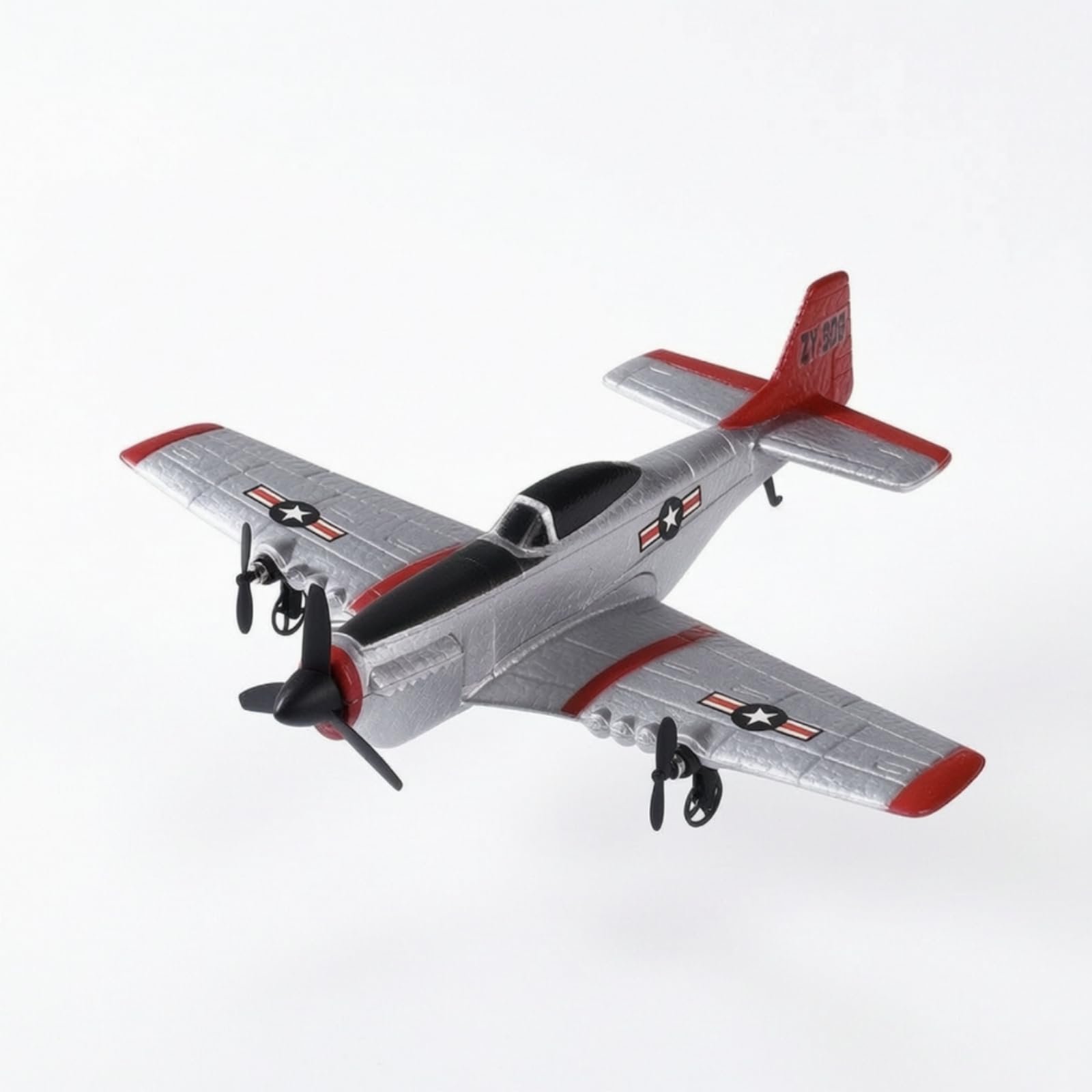 Aereo Telecomandato Aereo Giocattolo Aereo con Fisso Aereo Retro Doppia Propulsione Trazione Stabile Telaio in Schiuma Resistente Telecomando Kit con, Argento