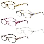 Henotin 5-Pack Reading Glasses Blue Light Blocking Anti Eyestrain Computer Reading Glasses for Women and Men Readers (Mix Color, 1.75)