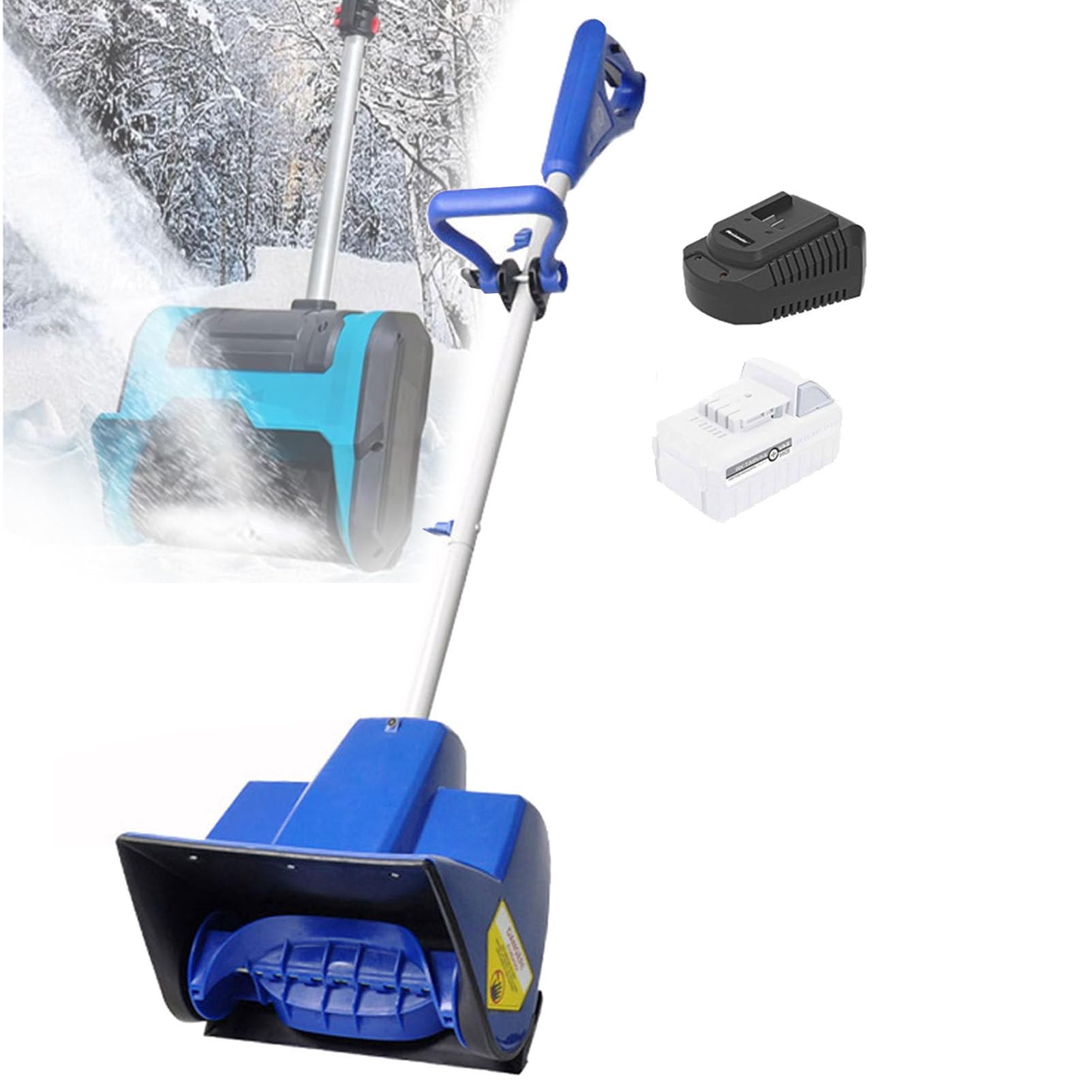 Spazzaneve senza fili, leggero, ricaricabile, con batteria da 4,0 Ah, larghezza 27,9 cm, profondità 17,8 cm, ideale per la rimozione della neve all'aperto