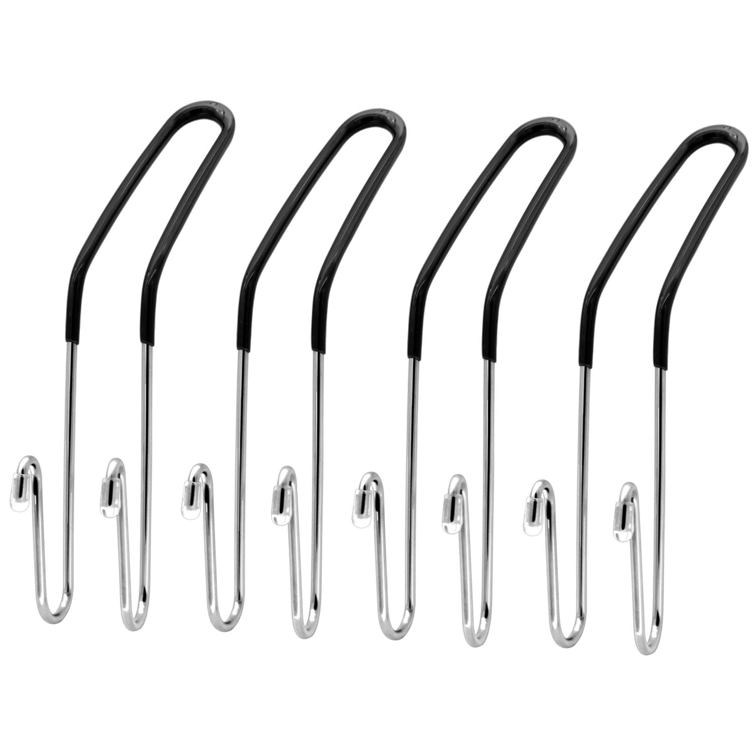 4 Pack Car Headrest Hooks, Seat Hook for Purse and Bag, Metal Vehicle Hook with Non-Slip Rubber Cover