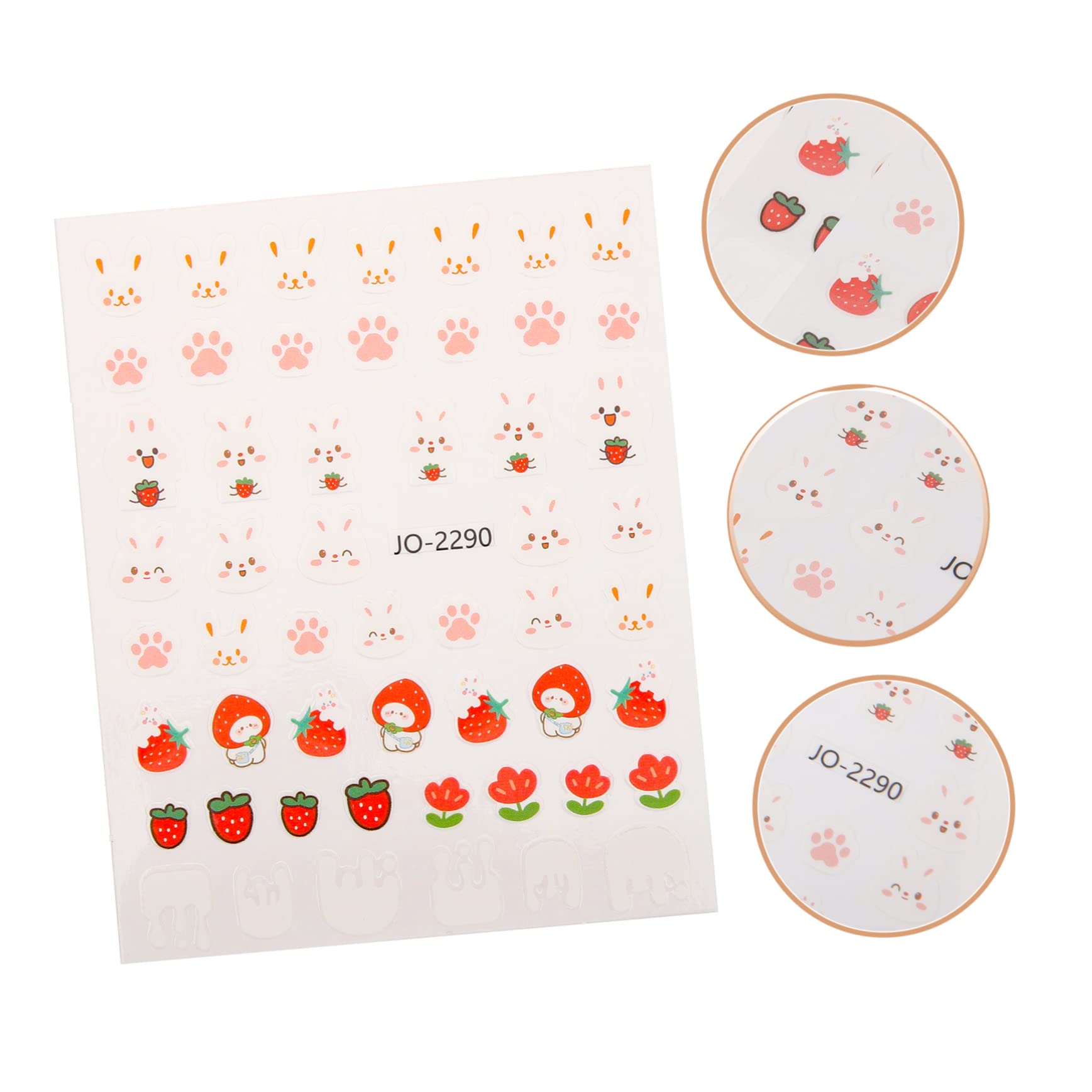 FRCOLOR 4 Juegos De Pegatinas De Conejito Para Uñas Decoración Navideña Para Mujeres 10 Hojas X 4