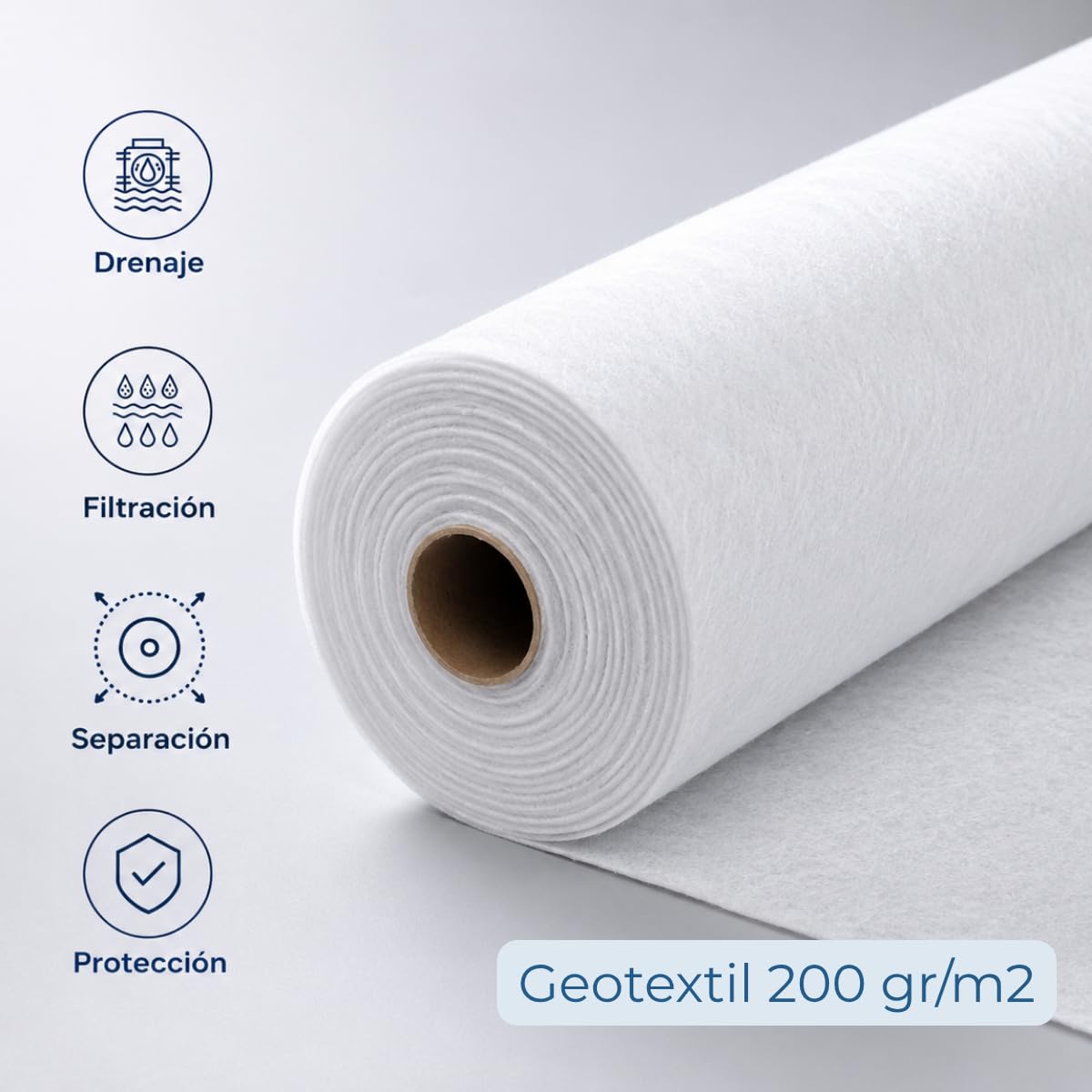 Geotextil 200g/m2 | Ideal para estanques| Protección Malas Hierbas |Alta Resistencia| Fácil Instalación | Flexible (5,60m x 2m)