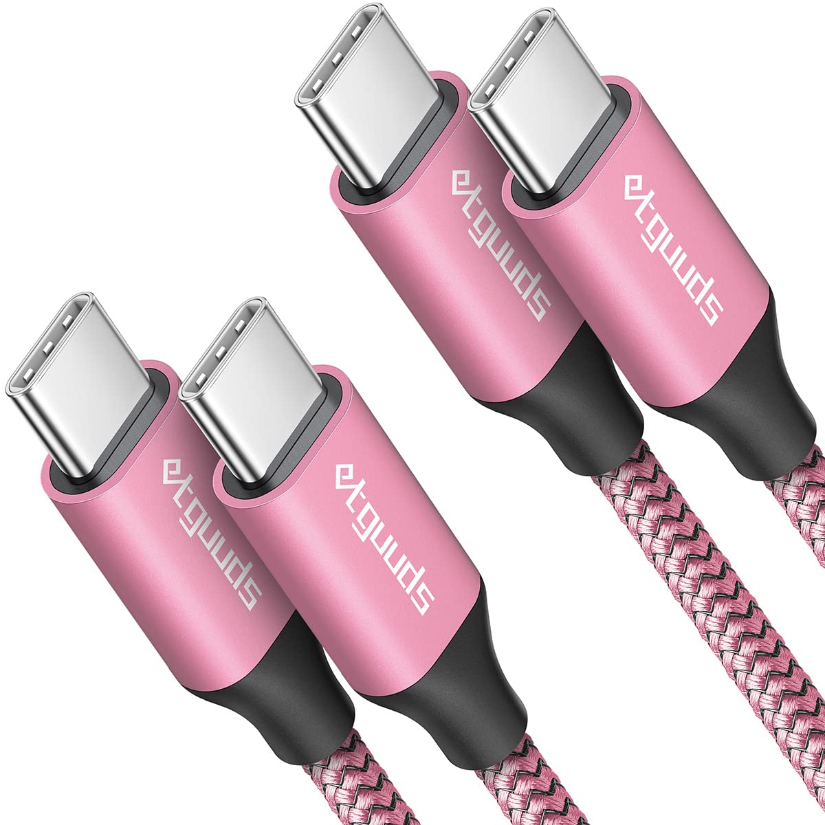 etguuds USB C to USB C Cable 6ft, 2-Pack 60W C to C Cable Fast Charging