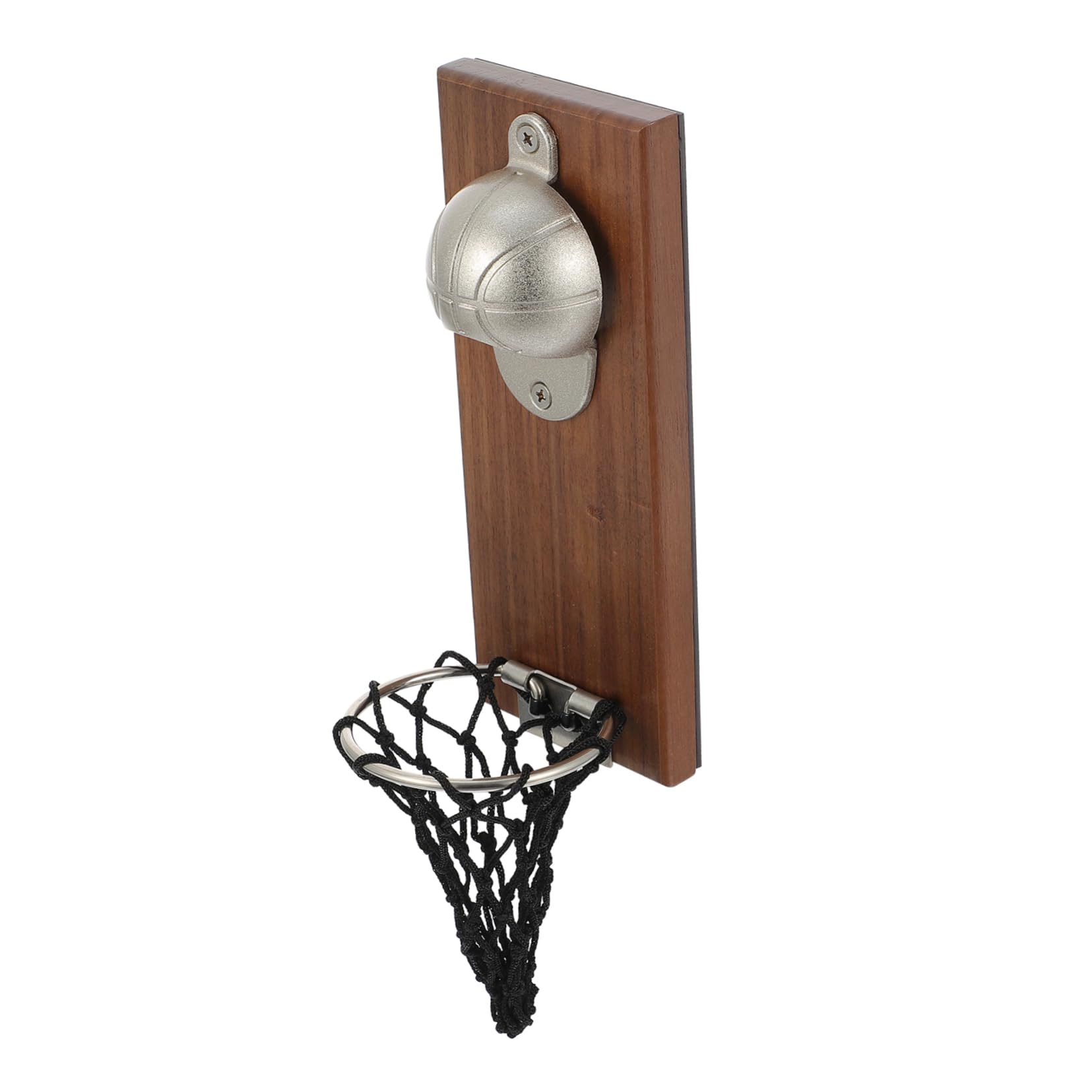 Alipis Wandmontierter Bierflaschenöffner im Basketballkorb Design und Edelstahl Dekorativ Platzsparend für Restaurants und Partys