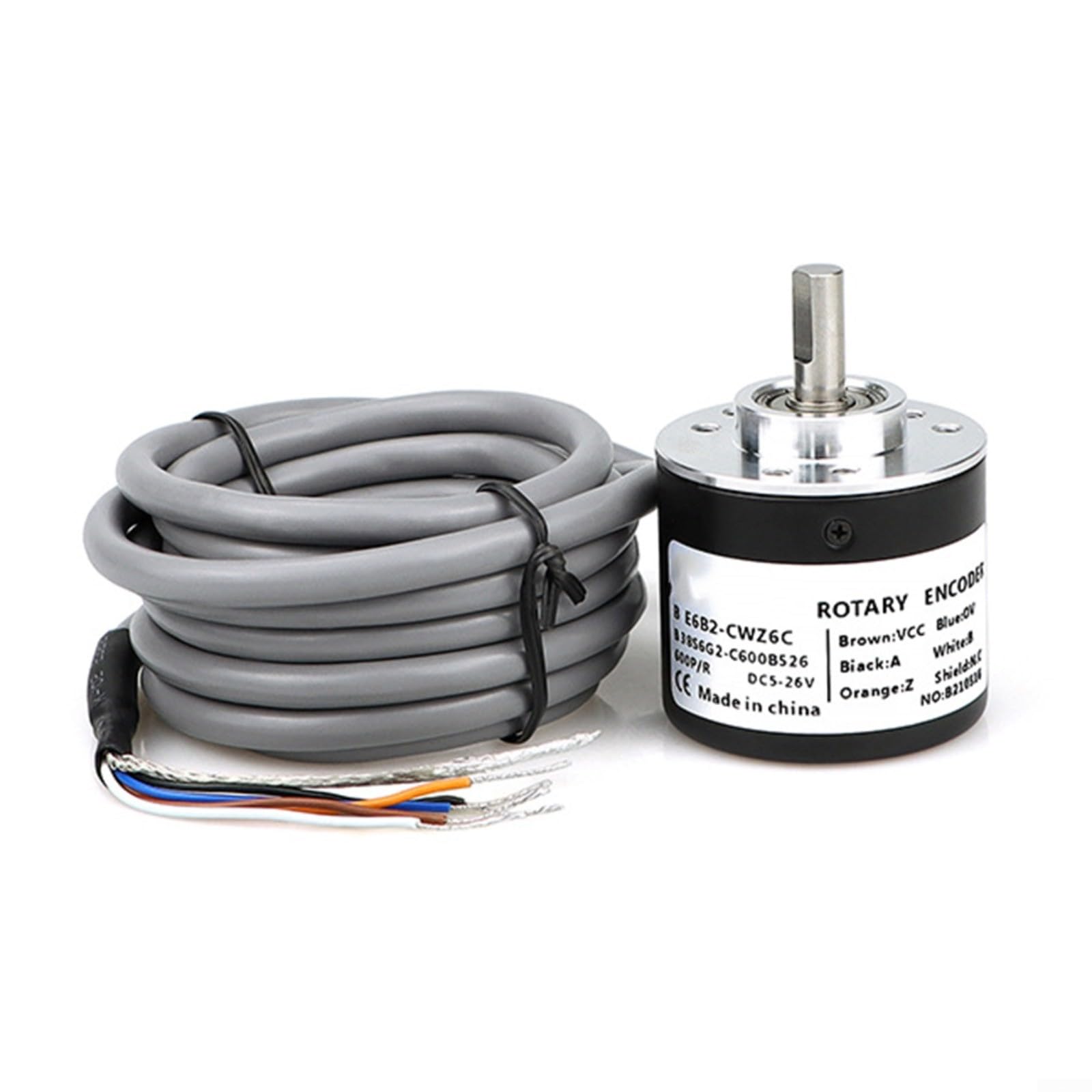 Encodeur rotatif incrémental E6B2-CWZ6C en acier inoxydable avec boîtier métallique rigide