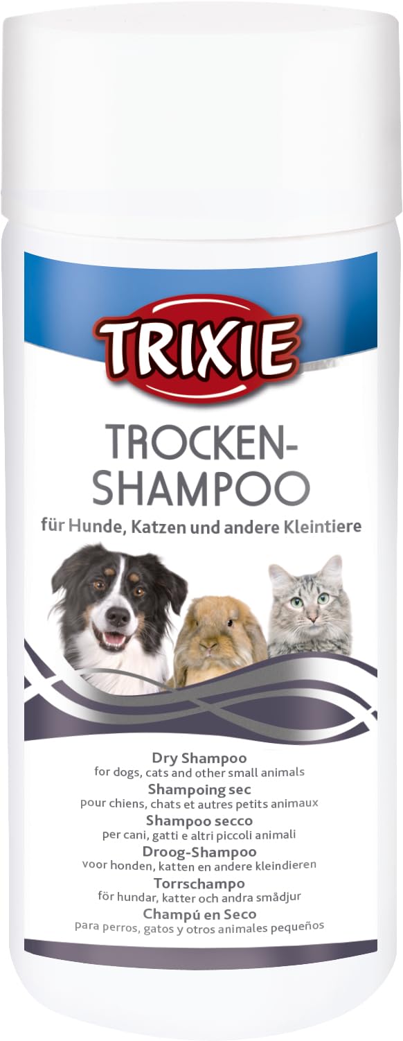 TRIXIE Dry Shampoo for Dogs, Cats and Small Animals – as an alternative to wet bathing – ideal for travelling and on the go – gentle cleaning – 1 piece – 100 g – 29181