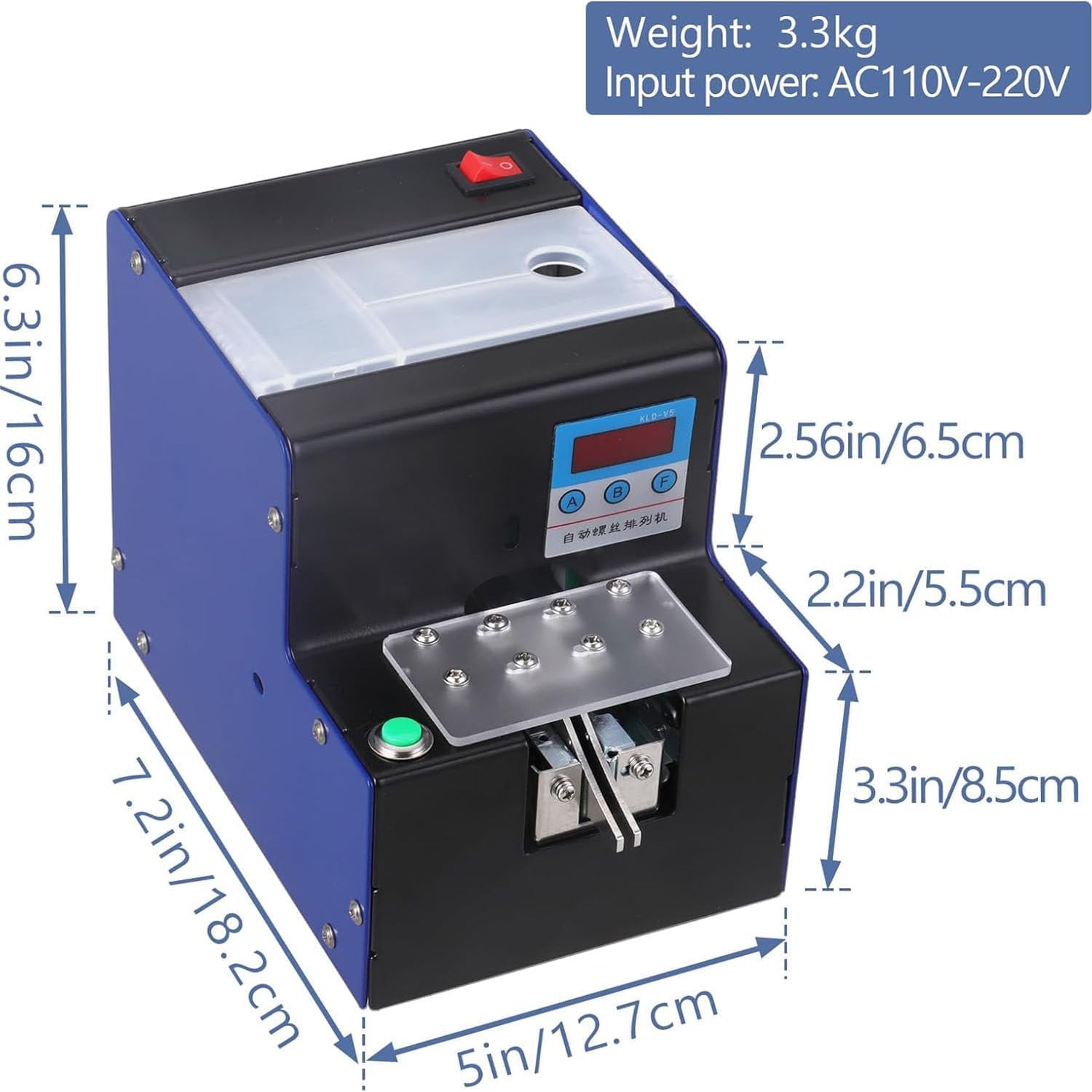 Contador de tornillos digital, contador automático con pantalla LCD para tornillos M1.0-5 mm, ideal para aplicaciones industriales de tornillos